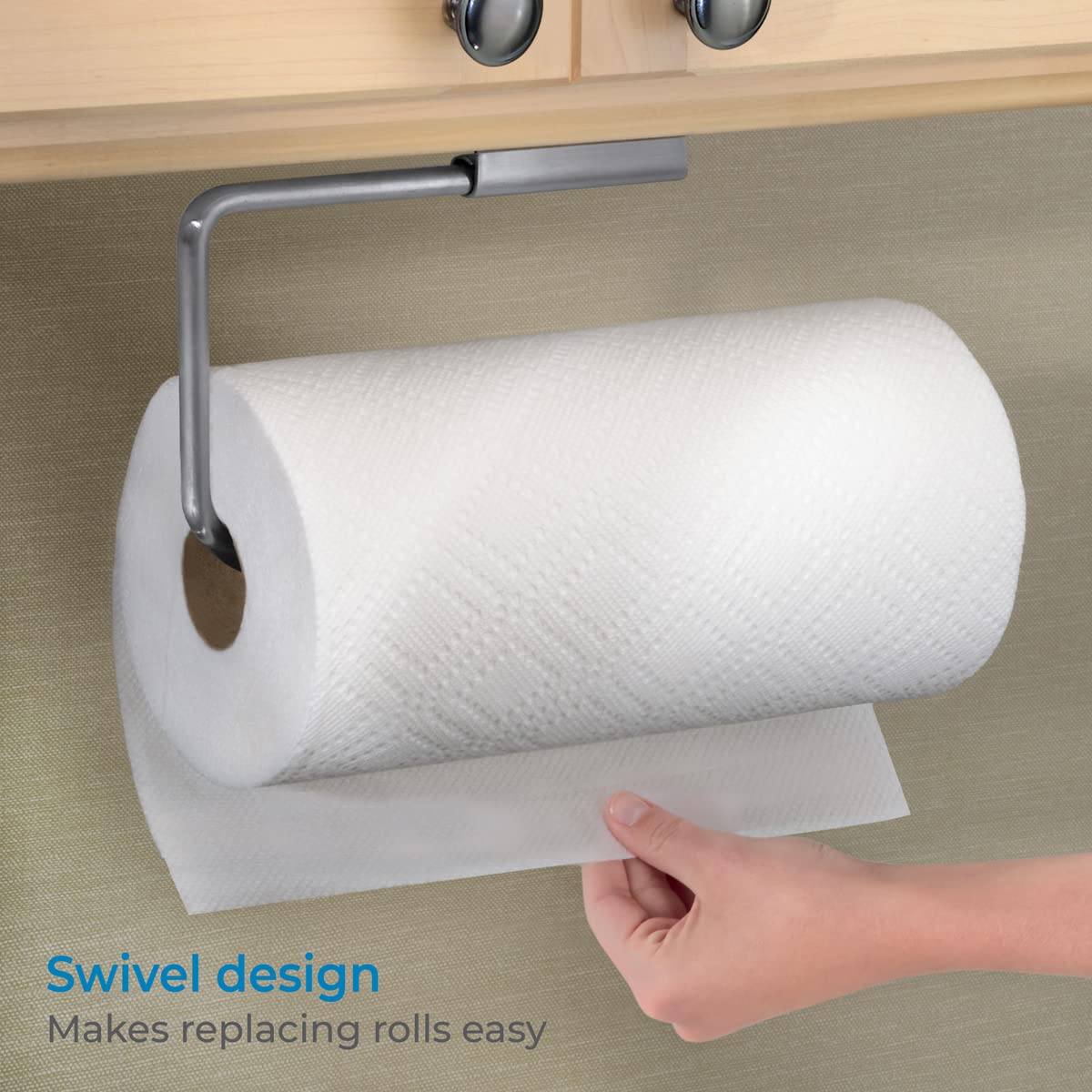 iDesign Forma Wall Mounted Metal Paper Towel Holder - Swivel Roll Organizer for Kitchen, Bathroom & Craft Room - 12
