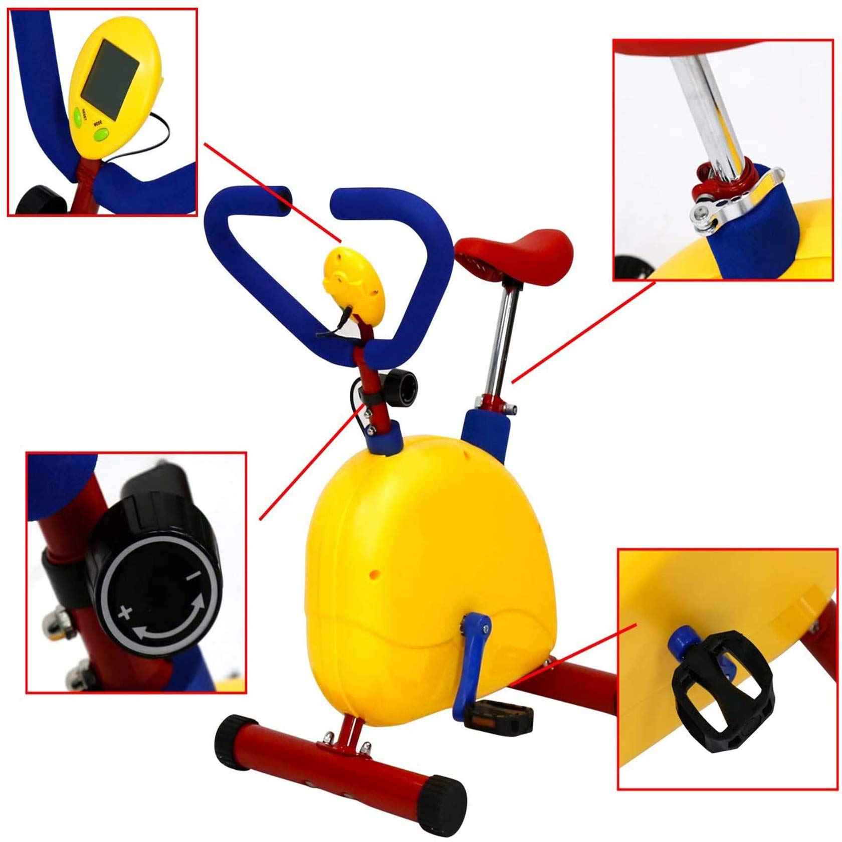 **Kids Exercise Bike - Adjustable Seat Indoor Cardio Training Equipment for Toddlers & Children | Fun & Fitness Stationary Bike for Home, Gym, Playroom**