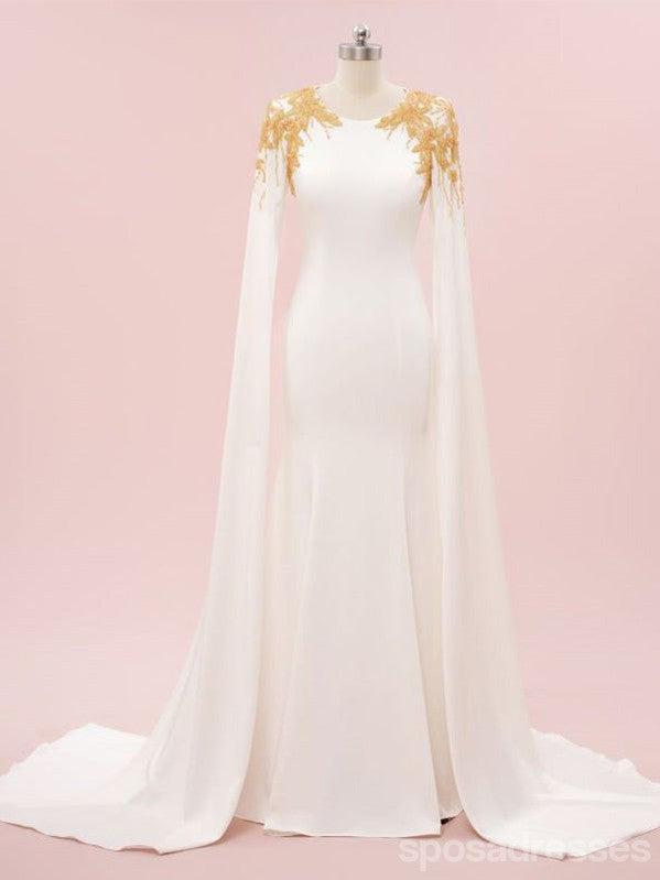 Elegant White Mermaid Long Sleeve Maxi Prom Dress for Women - Formal Evening Gown for Party, Wedding & Special Occasions