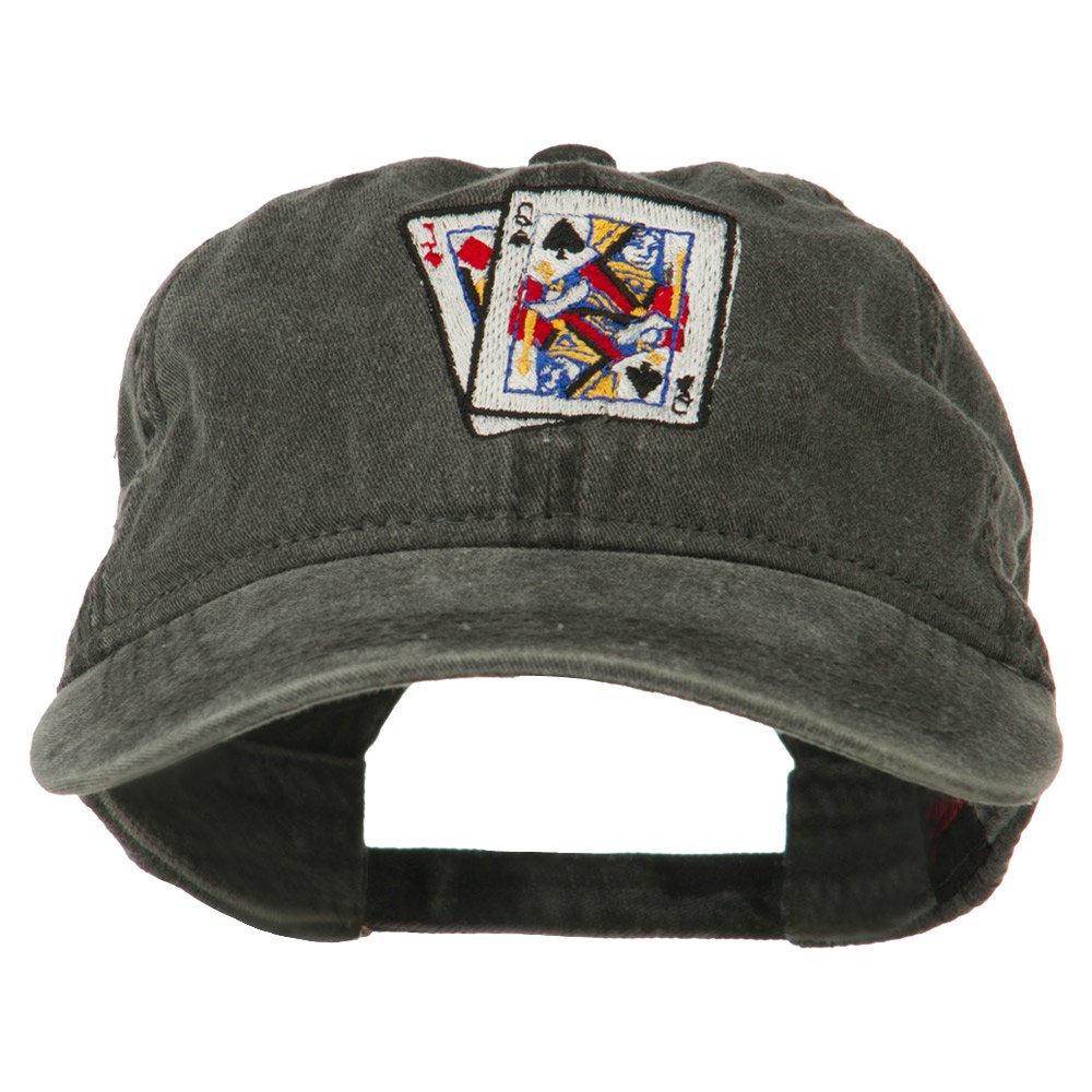 e4Hats.com Gaming Pinochle Embroidered Washed Cap - Stylish Cotton Baseball Hat for Card Game Enthusiasts - Perfect for Poker Nights, Casino Parties & Tabletop Gaming Events