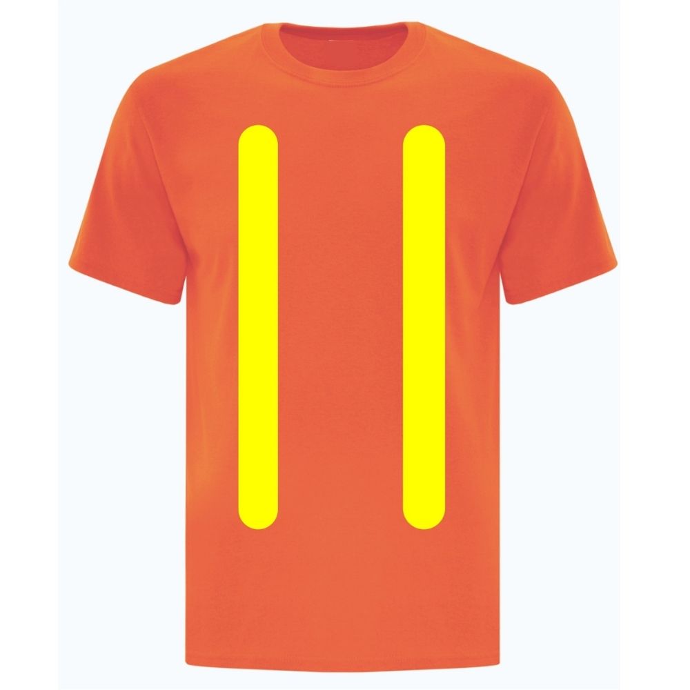 Gerber High Visibility Men's Short Sleeve Work T-Shirt - Safety Reflective Shirt for Construction, Road Work & Outdoor Jobs - 002X Size - Bright Orange for Enhanced Visibility