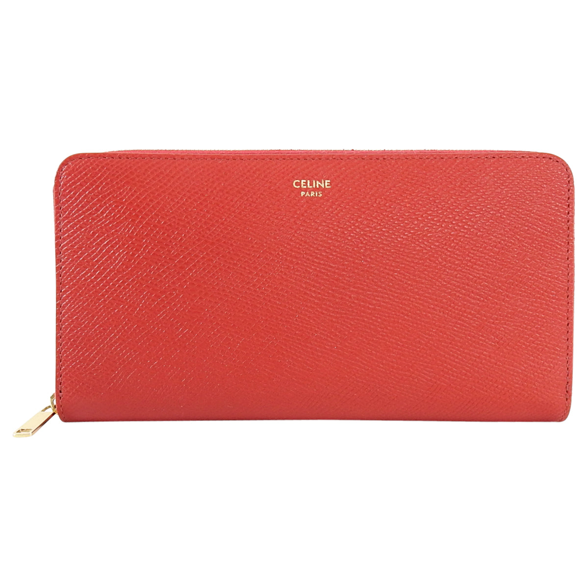 Celine 2019 Red Leather Continental Zip Wallet for Women | Genuine Leather Luxury Wallet | Perfect for Everyday Use, Travel & Gift Giving