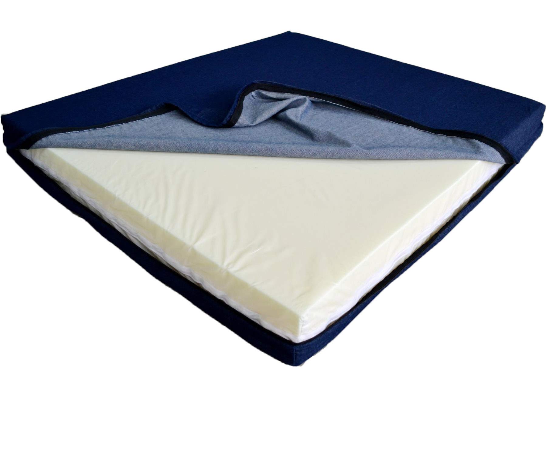 Durable DIY Dog Bed with Removable Blue Denim Cover & Waterproof Liner - 8 Size Options for Pets - Perfect for Crates, Kennels & Home Use