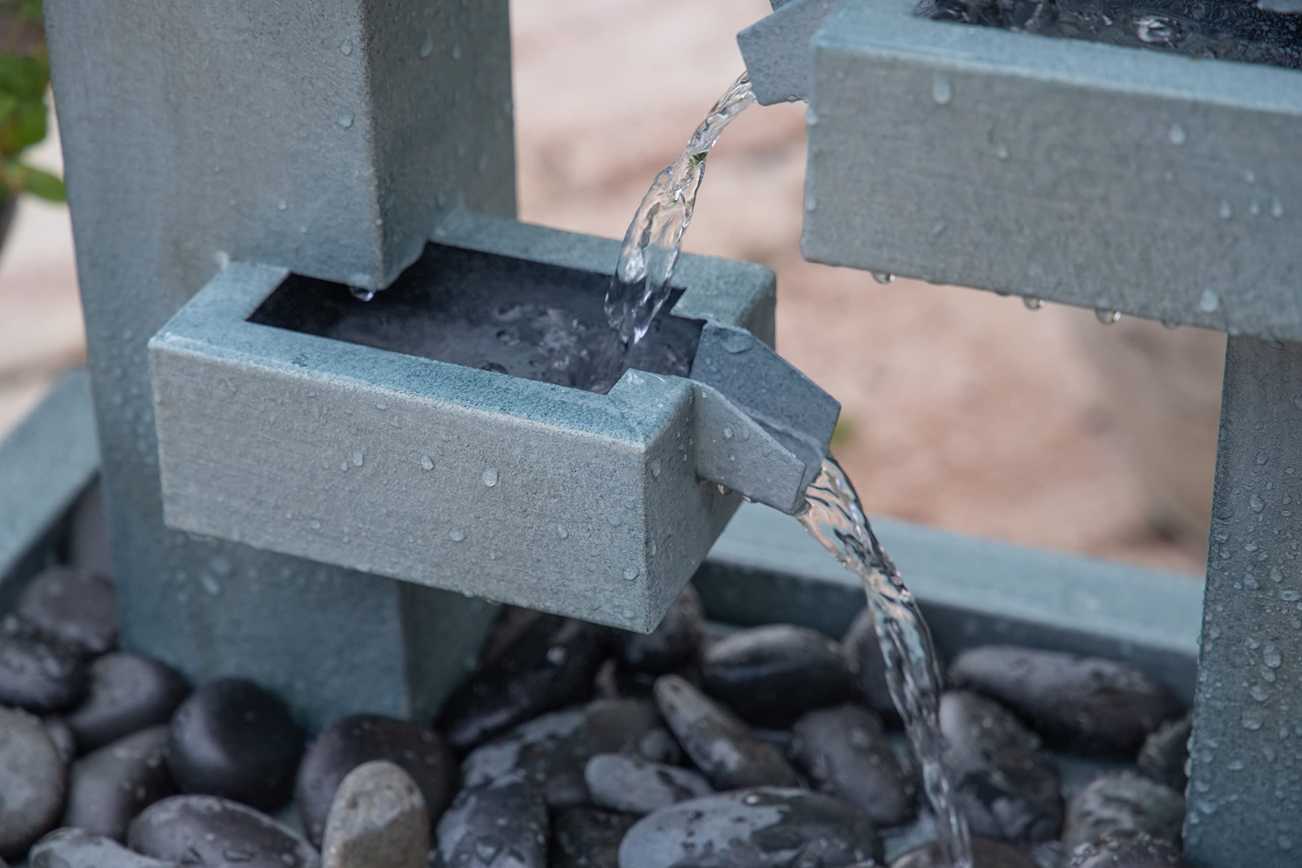 Kenroy Home 50087 Stanton Outdoor Water Fountain - Medium Size, Dusty Blue Finish - Perfect for Garden, Patio, or Backyard Decor