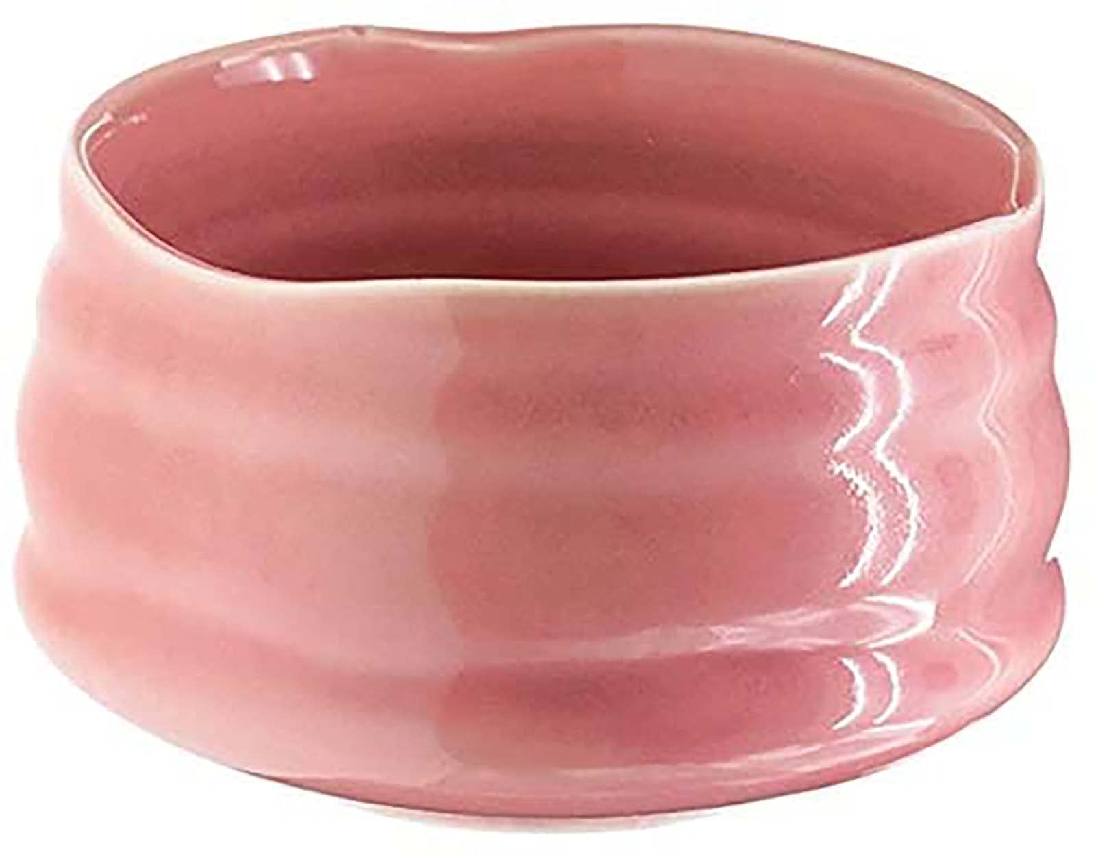 Handmade Japanese Matcha Tea Bowl Set - Pink, White & Black Ceramic Chawan for Traditional Tea Ceremony | Perfect for Tea Table, Kitchen & Zen Decor