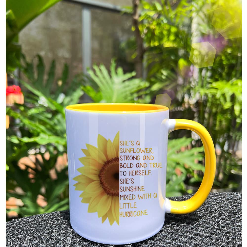 Sunflower Coffee Mug with Inspirational Quotes - Unique Gift for Women, Best Friends, Sisters & Moms - Perfect for Mother's Day, Birthday, Thanksgiving & Get Well Soon - Great for Coffee, Tea & Office/Home Decor