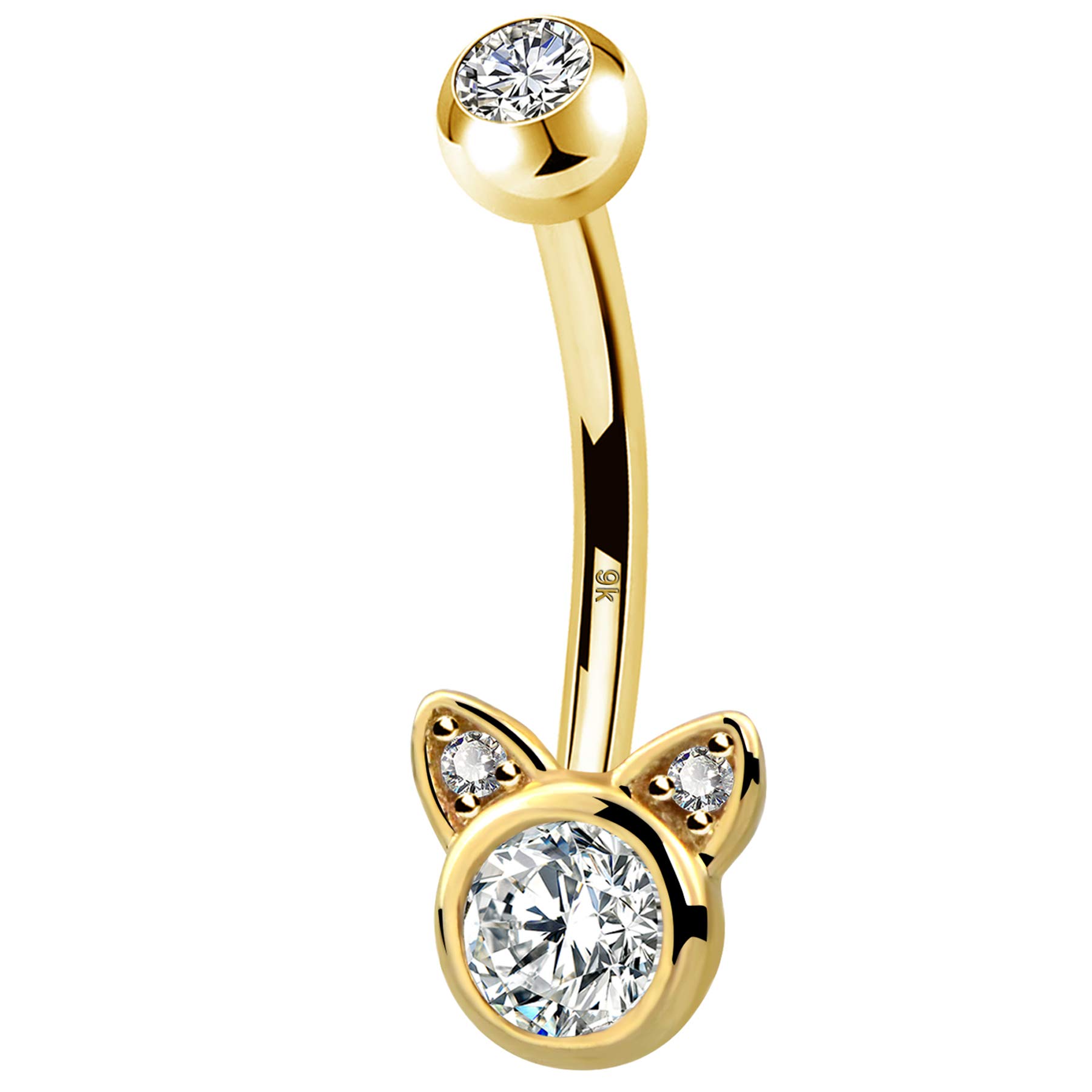 COCHARM 14K Real Gold Belly Button Rings - Cute Short & Long Upper Navel Piercing Jewelry - 16g/14g Belly Ring Barbell for Rook - Perfect for Everyday Wear, Beach Outfits & Piercing Gifts