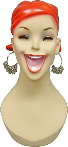 ROXY DISPLAY® 2 Pack Artistic Female Mannequin Heads - Fiber Glass Wig Display Heads for Salon, Beauty School & Retail Store Decor