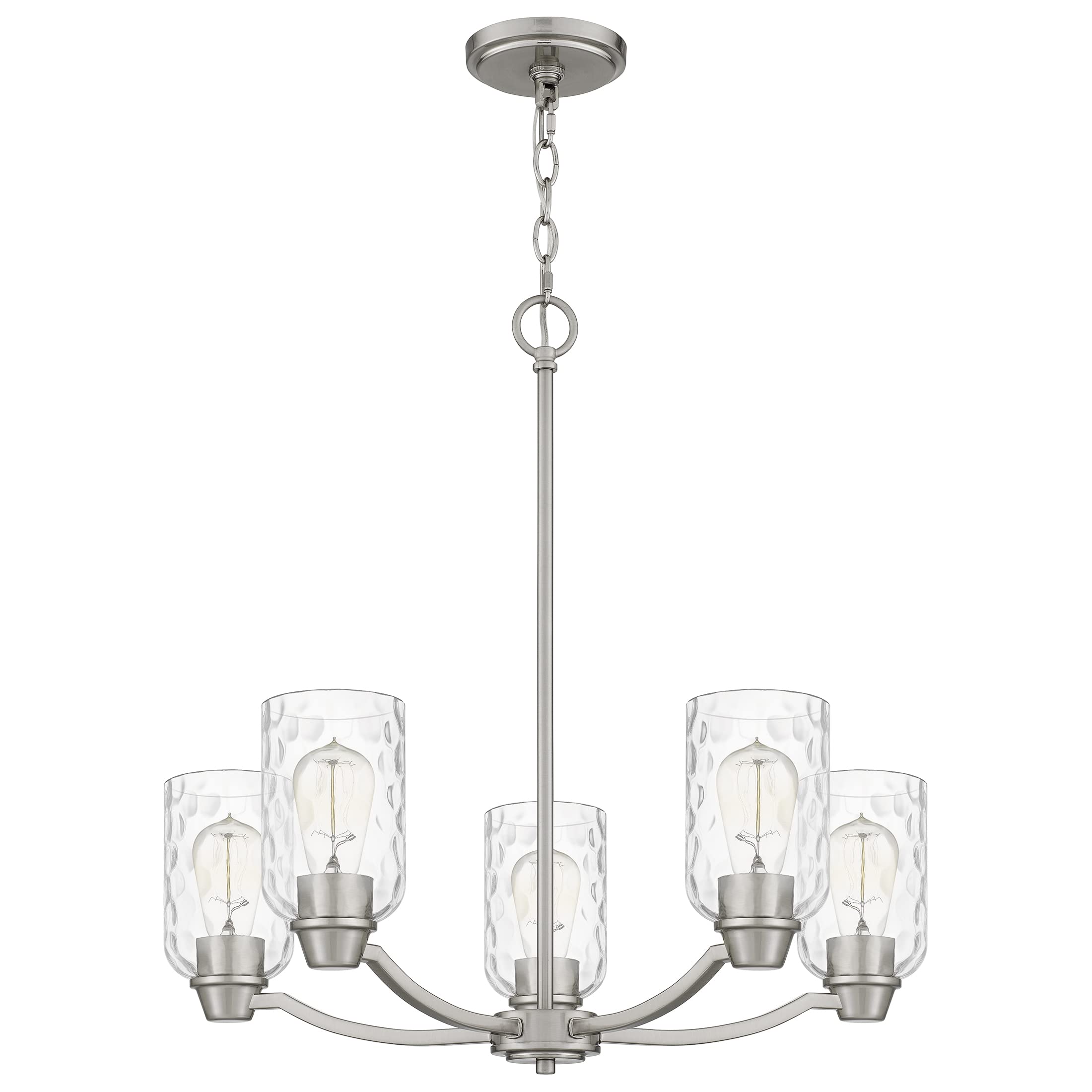 Quoizel ACA5024BN 5-Light Acacia Transitional Clear Water Glass Chandelier - 24