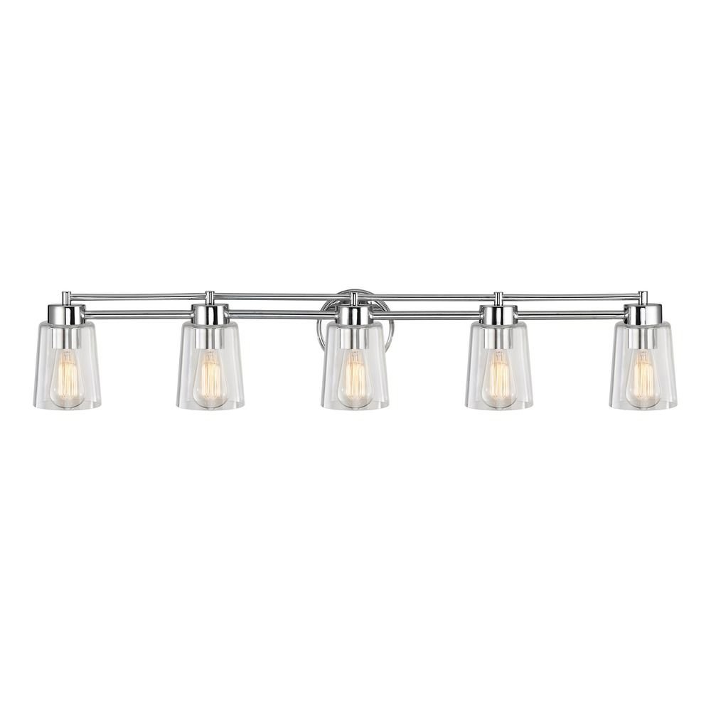 Modern Chrome Bathroom Vanity Light Fixture - Waterproof LED Mirror Light for Bathroom, Vanity, Makeup Room - Energy Saving & Dimmable