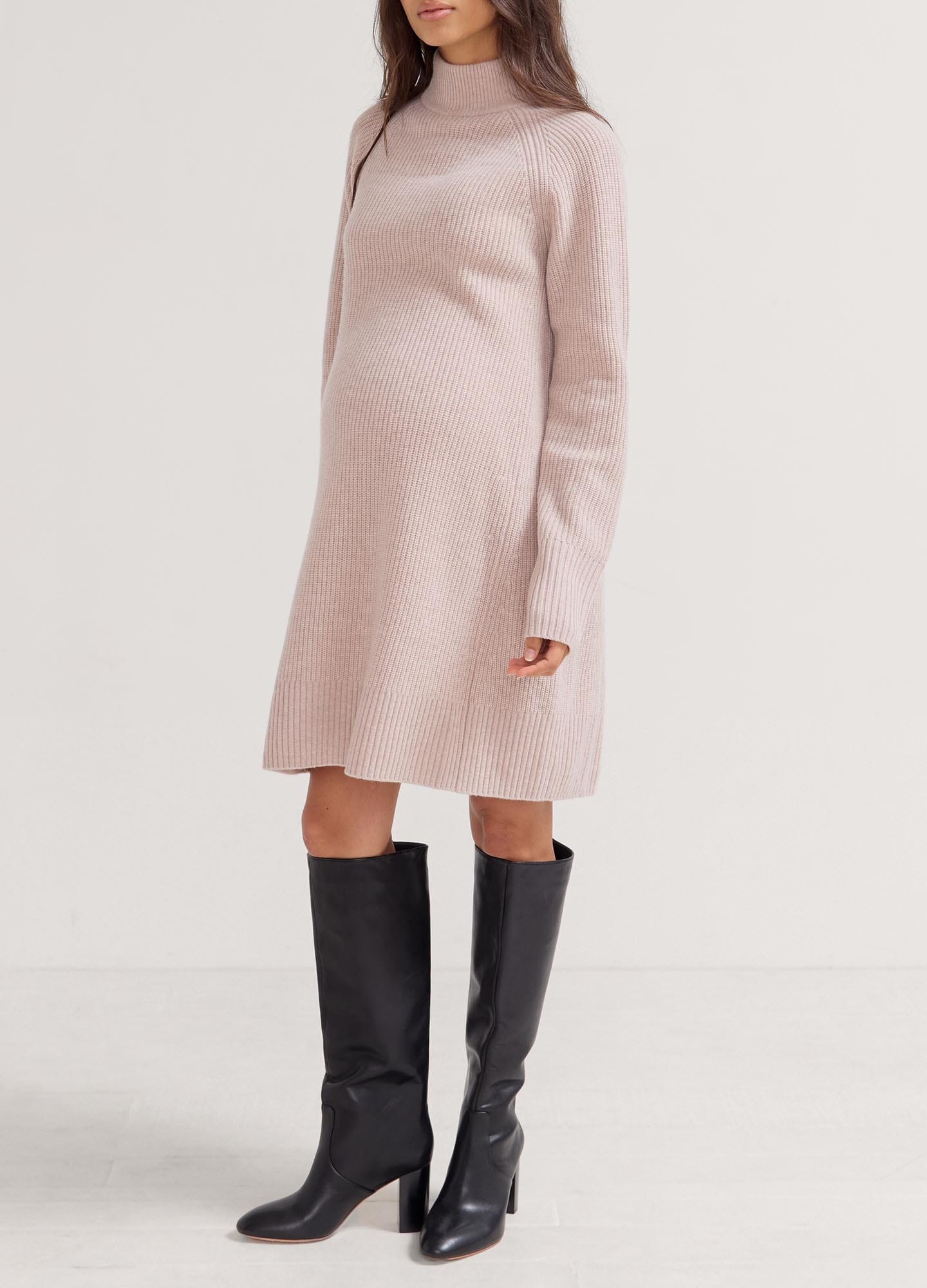 Irina Shaker Mini Sweater Dress for Women - Soft Knit Bodycon Dress with Long Sleeves - Perfect for Date Night, Office Wear & Fall Fashion