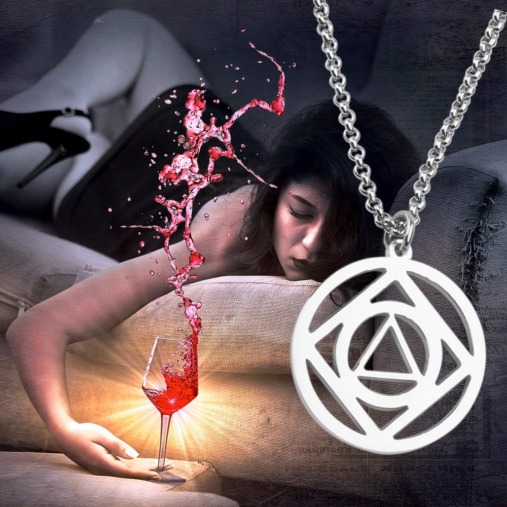 AA & NA Anonymous Dual Pendant Necklace Keychain - 12 Steps Recovery Sober Jewelry for Addiction Support & Sobriety Gifts (Ideal for Meetings, Anniversaries & Spiritual Healing)