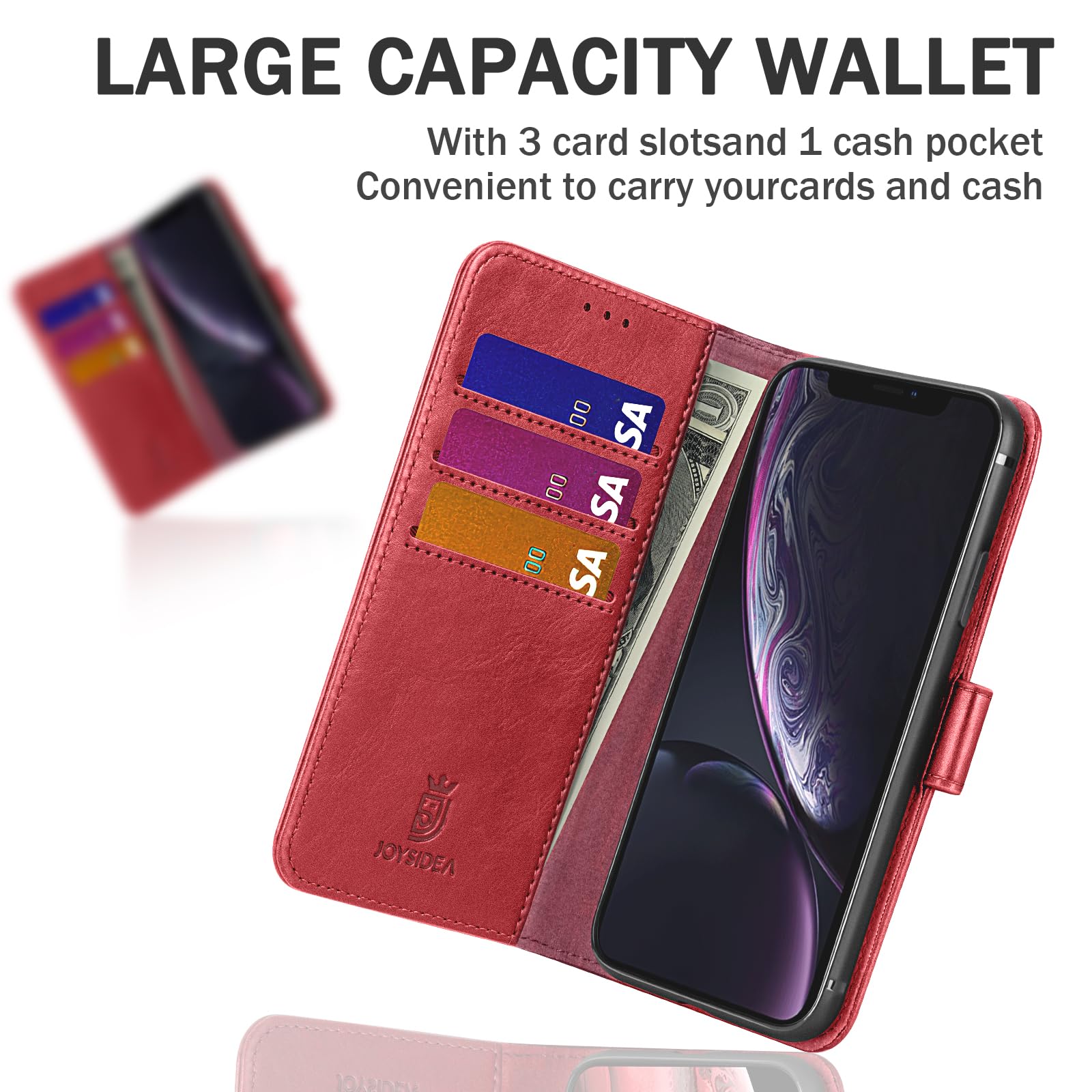 Premium iPhone XR Wallet Case - PU Leather Magnetic Flip Cover with Card Slots & Stand Feature | Shockproof Protection for iPhone XR 6.1