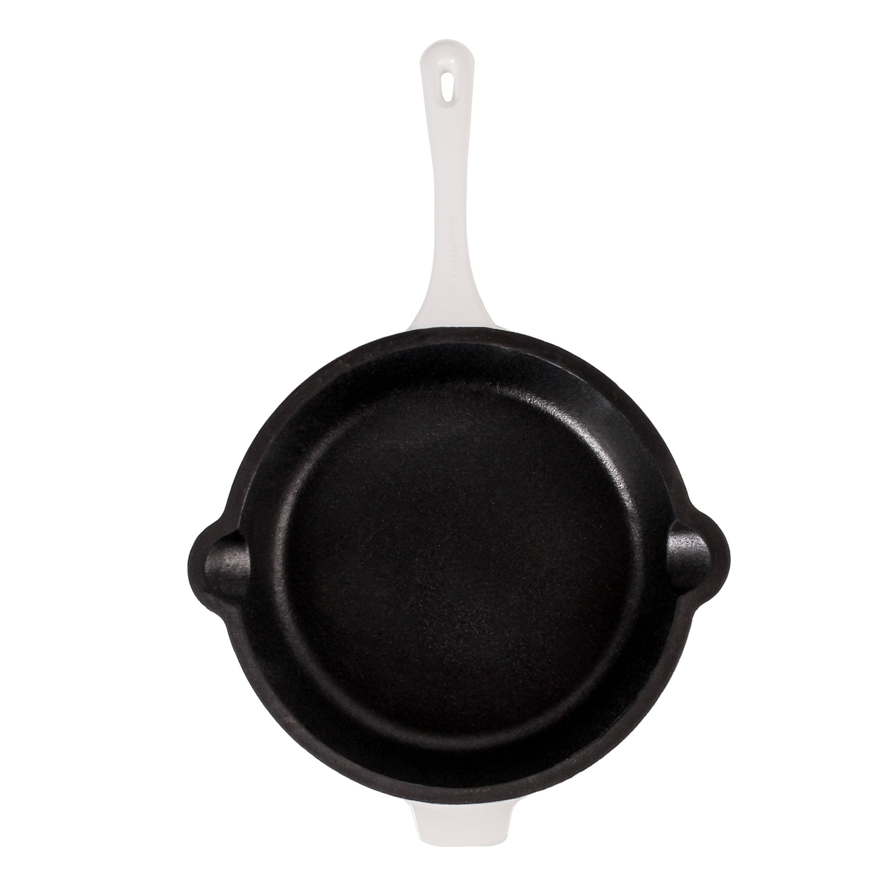 BergHOFF Neo 10-Inch Cast Iron Skillet - Premium White Enamel Coated Frying Pan for Even Heat Distribution | Perfect for Searing, Baking & Stovetop to Oven Cooking