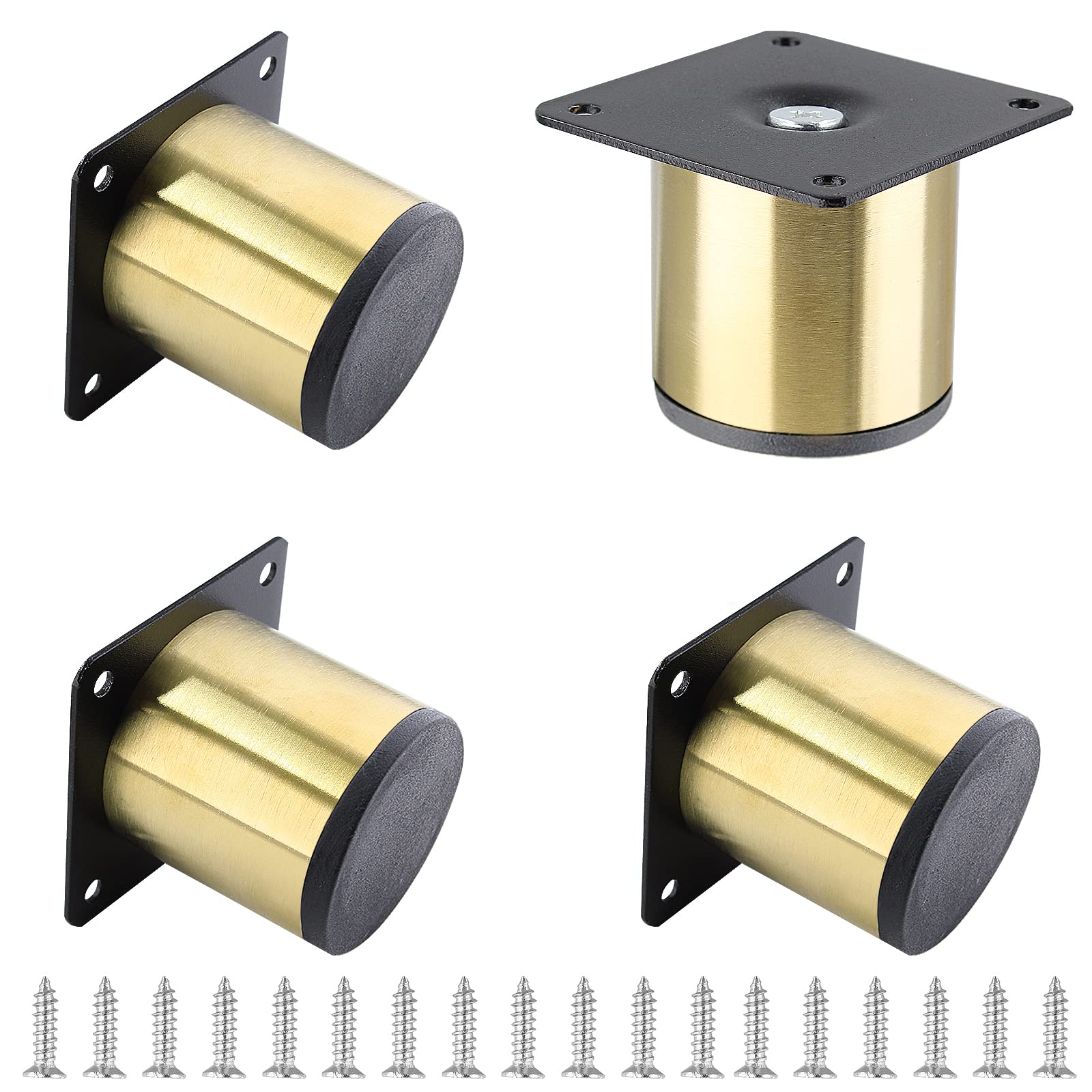 4pcs Stainless Steel Furniture Legs 2 Inch (50mm) - Gold Cabinet Feet, Sofa Legs Replacement for Couch, Vanity Desk, Dresser, Shelf, Futon, Coffee Table & Nightstand - Durable Metal Ottoman Legs for Home & Office Furniture Upgrade