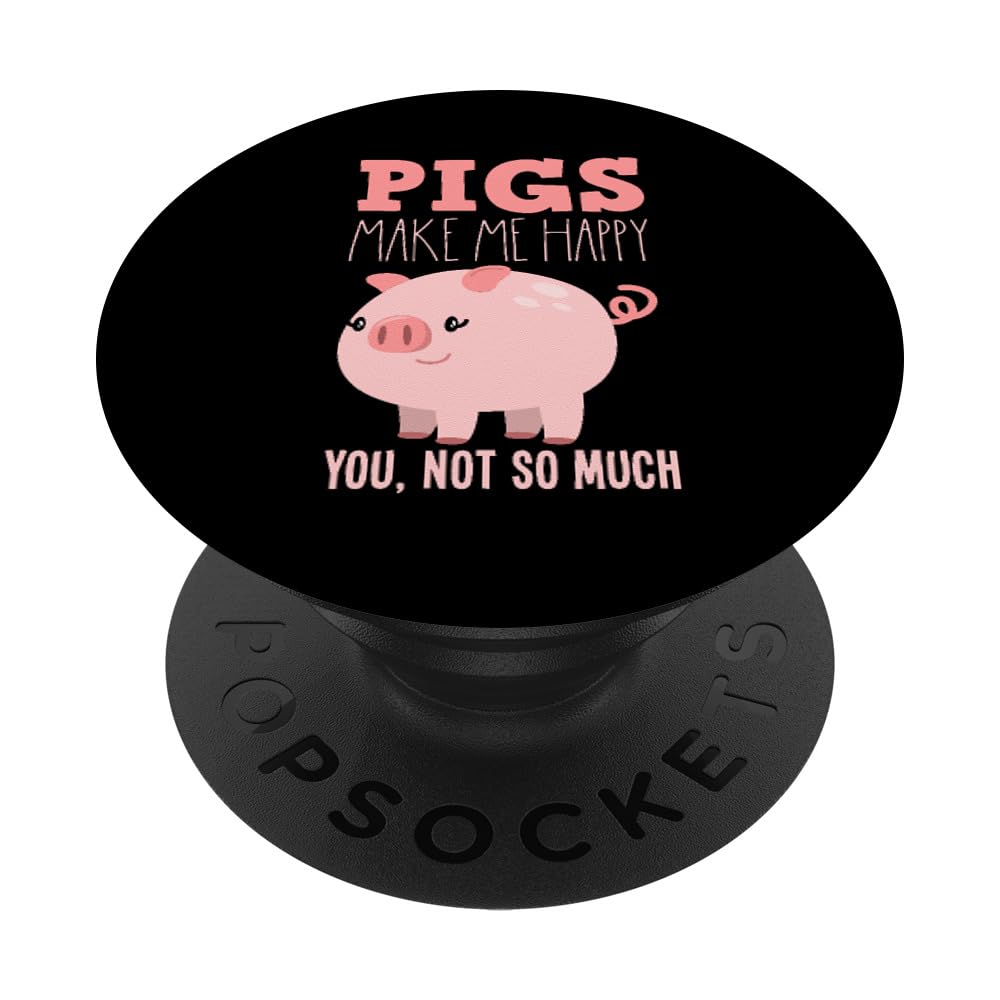 Funny Pig PopSocket Phone Grip - Adhesive Phone Stand & Holder for iPhone 11, 12, 13, 14 - Black - Perfect for Selfies, Gaming & Secure Phone Handling