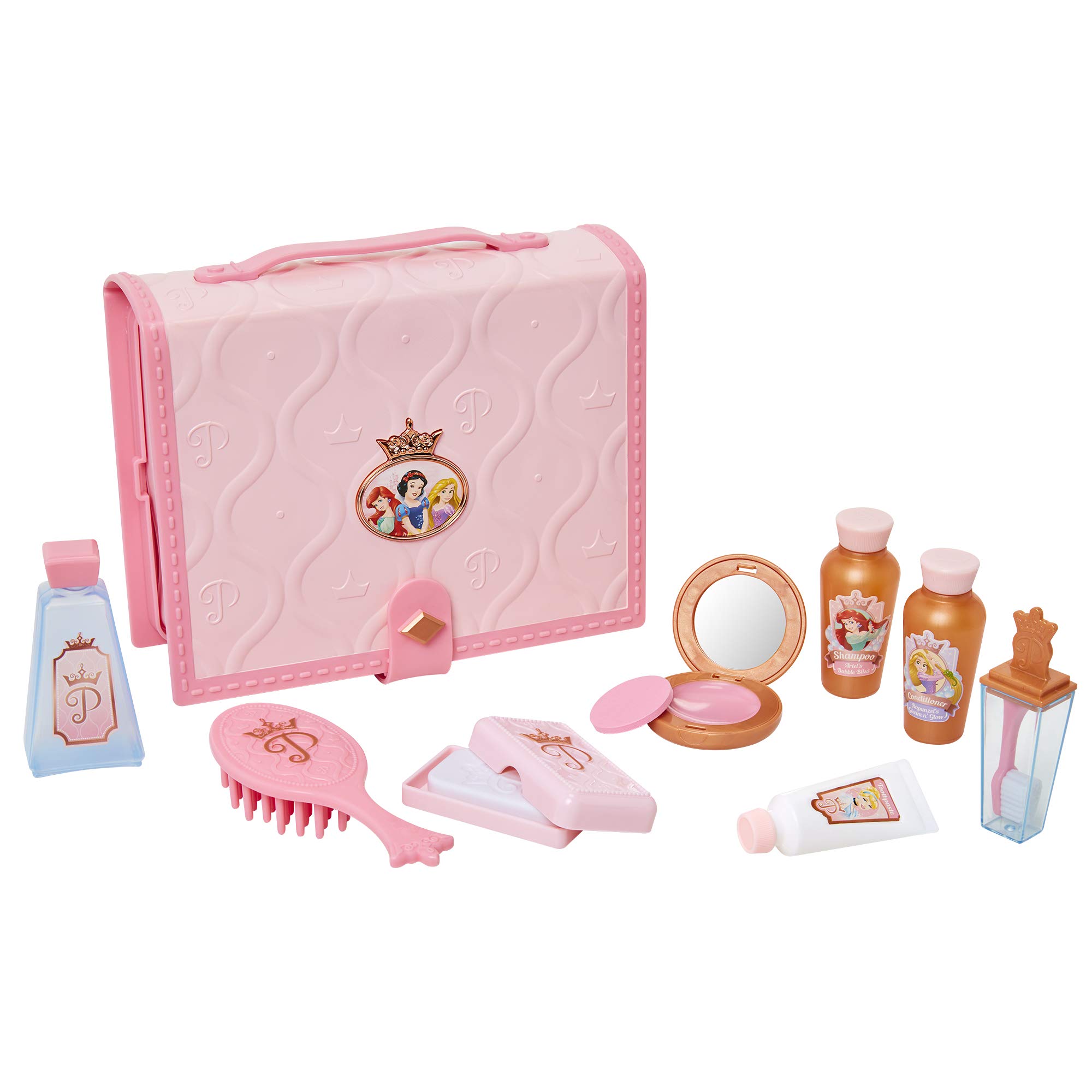 Disney Princess Style Travel Accessories Kit - Pink Luggage Set for Girls | Perfect for Family Vacations, School Trips & Airplane Travel