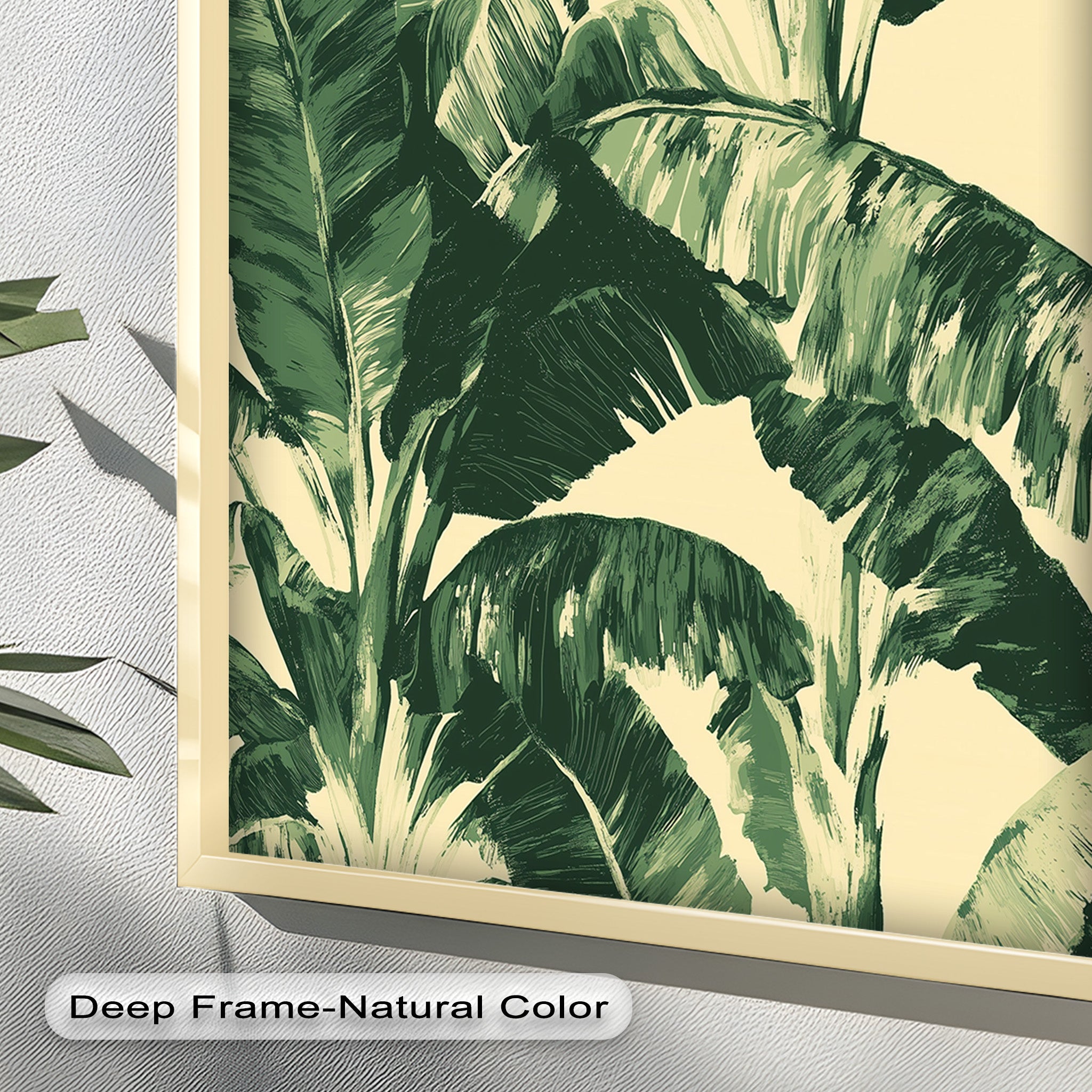 Banana Leaf Botanical Art - Framed Oil Painting for Home & Office Decor | Tropical Nature Wall Art | Perfect for Living Room, Bedroom, or Office