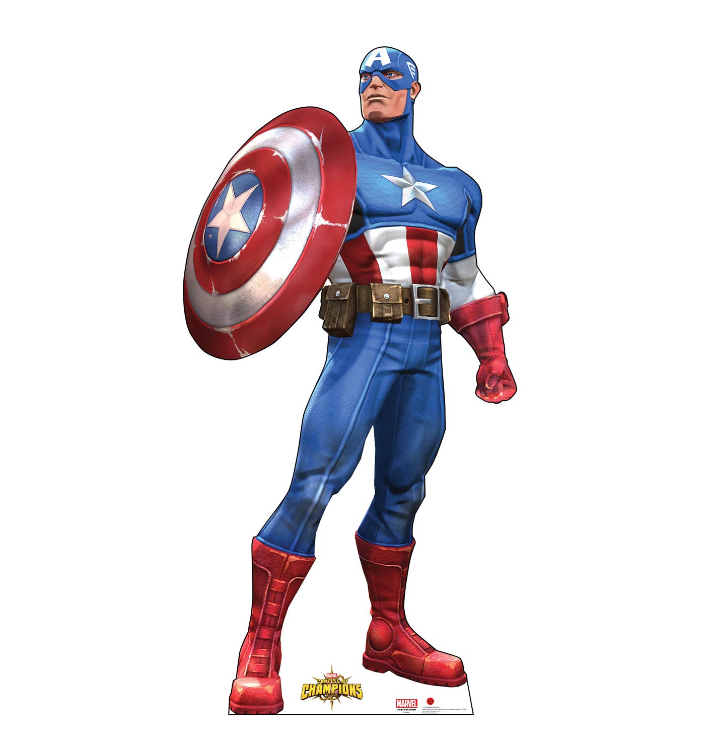 Marvel Contest of Champions Captain America Life-Size Cardboard Cutout Standee - Perfect for Movie Nights, Birthday Parties, and Superhero Themed Events