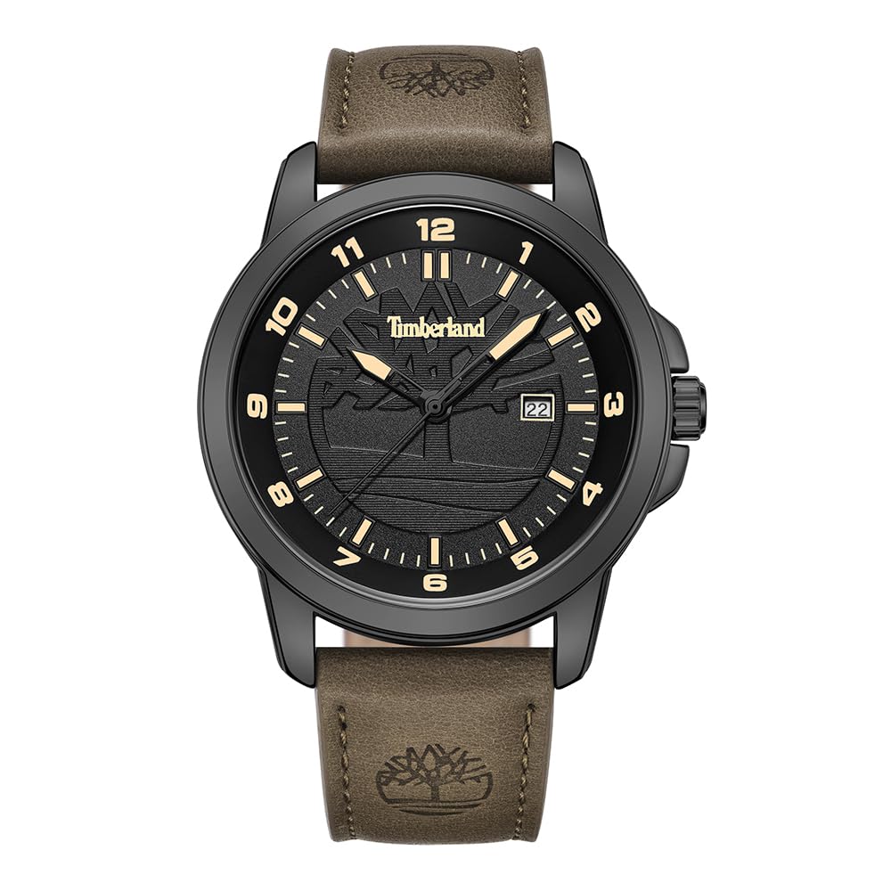 Timberland Classic Three-Hand Quartz Analog Watch for Men - Waterproof & Durable Outdoor Watch for Hiking, Camping, and Everyday Wear
