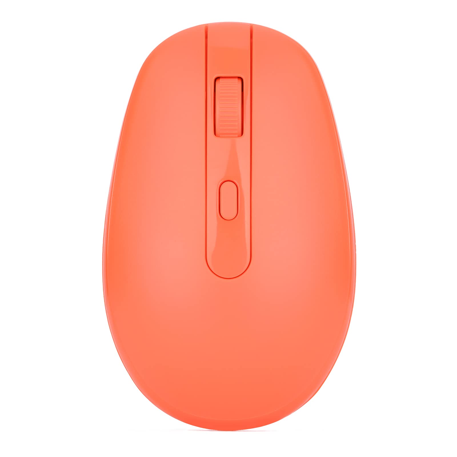 Rii RM700 Wireless Silent Mouse - 2.4G USB Nano Receiver for Laptop, PC, Mac, Chromebook - Ergonomic Computer Mouse (Orange) - Perfect for Office, Home & Travel Use