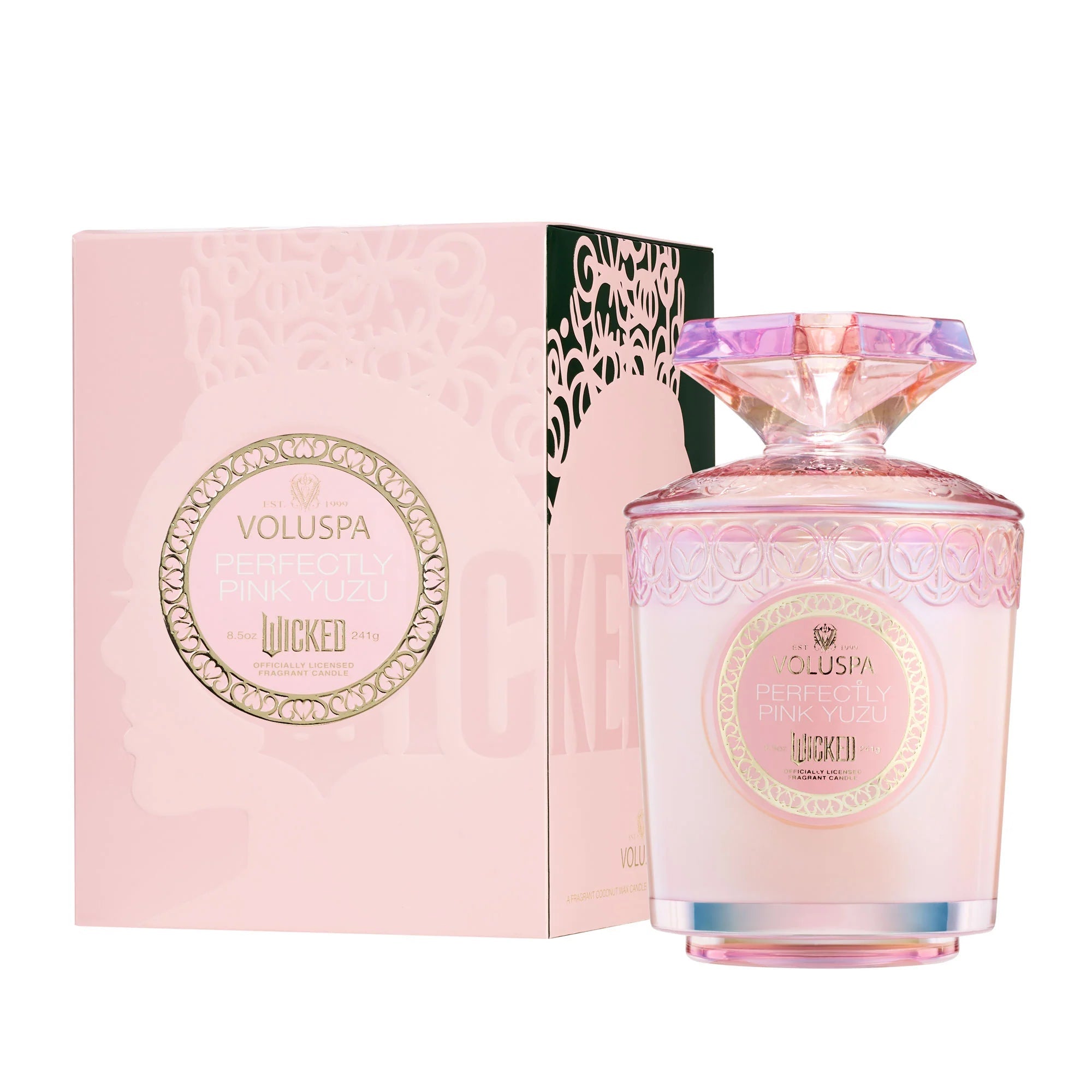 Glinda’s Perfectly Pink Yazu Scented Candle 8.5oz - Wicked Collection | Floral Home Fragrance for Relaxation, Spa & Gift Giving