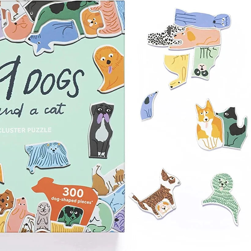 300 Piece Jigsaw Puzzle - Fun Animal Theme with 299 Dogs & 1 Cat - Perfect for Family Game Night & Puzzle Enthusiasts