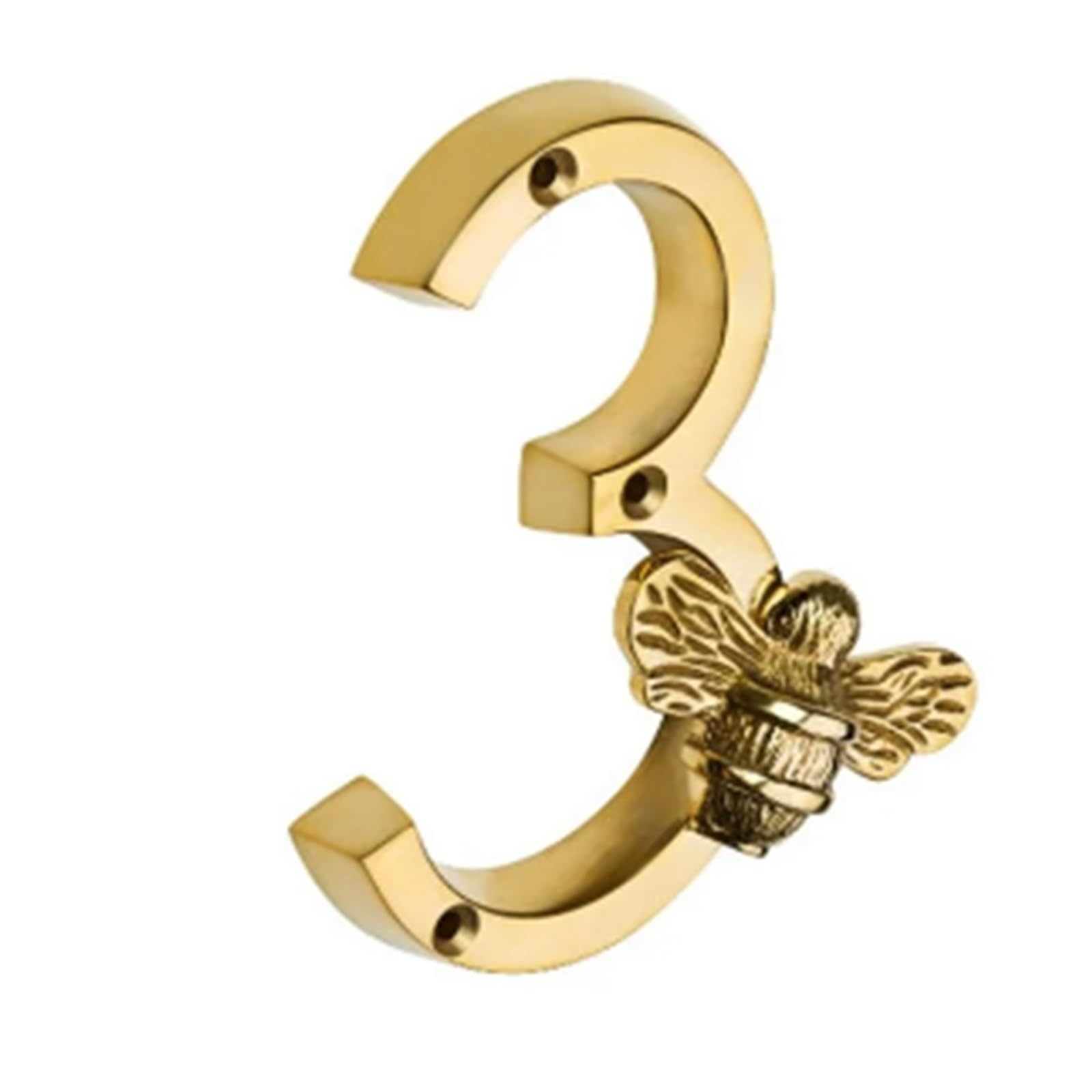 Modern Metal Bee House Number Sign - Outdoor Address Plaque for Mailbox, Front Door, or Garden (Gold, 1) - Perfect for Home Decor & Easy Delivery Identification