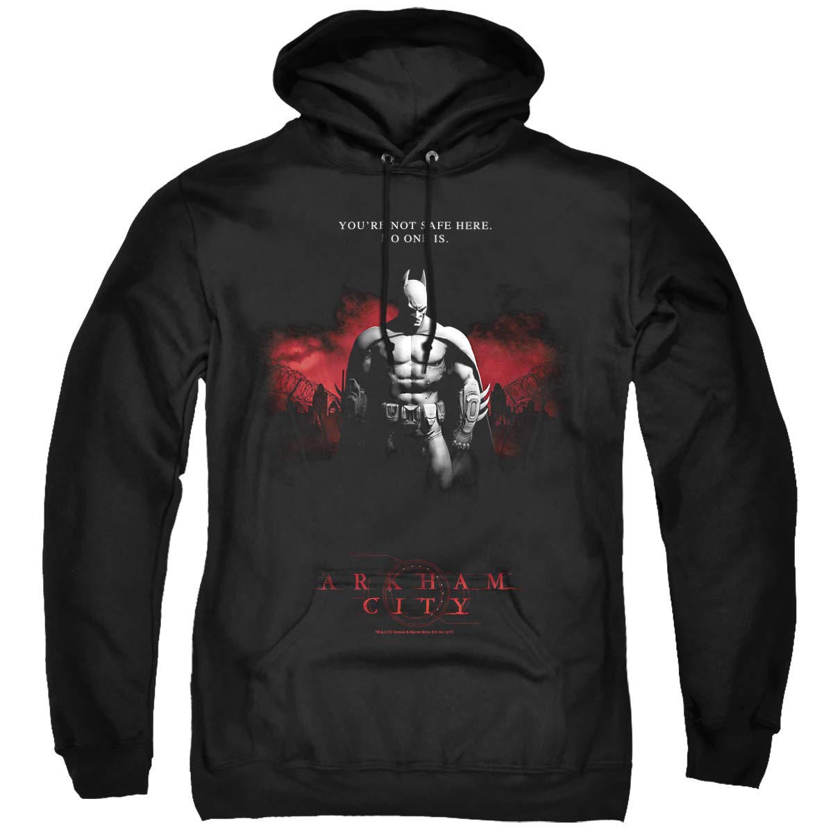 Trevco Batman Arkham City Unisex Pullover Hoodie - Soft & Comfortable for Men & Women - Perfect for Cosplay, Gaming & Casual Wear