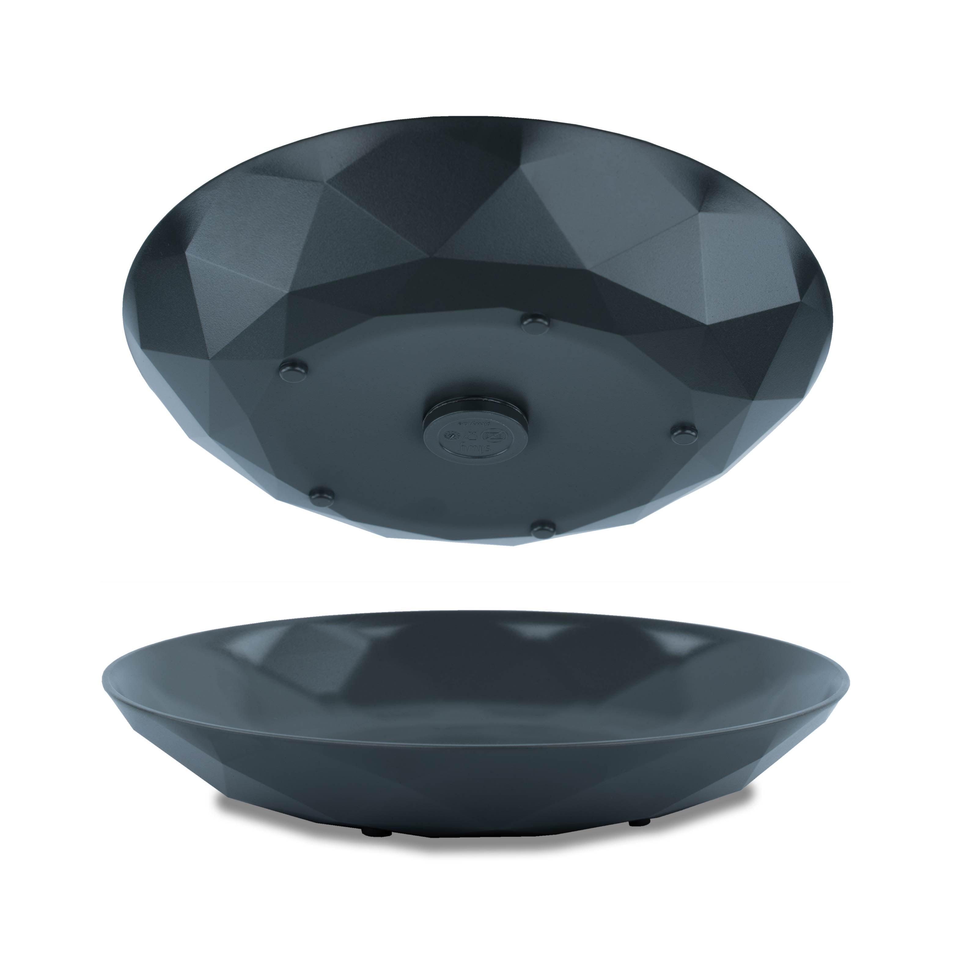 Premium Grey Plastic Plates with Magnet Base - 24 cm - Ideal for Fridge Organization & Kitchen Storage