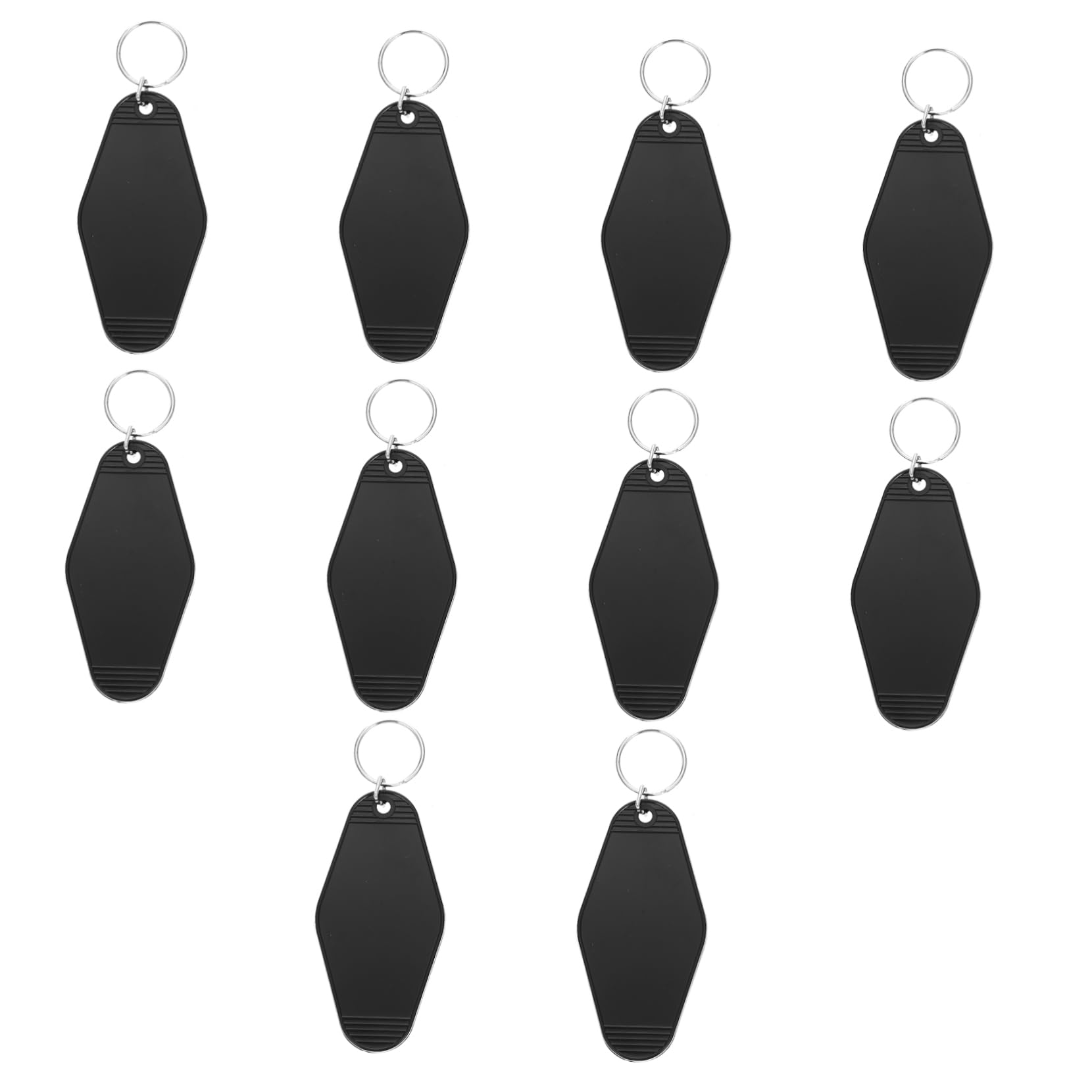 10pcs Plastic Key Tags for Luggage & Travel - Rhombus Keychains with Split Rings | Toiletry Bag & ID Holders