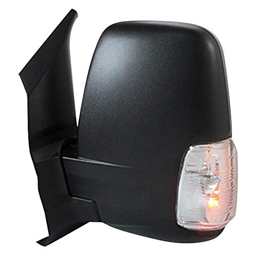 2015-2017 Ford Transit T150 Cargo Van Driver Side Power Heated Door Mirror - Textured Cap Short Arm Style - Fits Medium/High Roof Cargo Vans - PartsLink FO1320552 - Perfect for Winter Driving & Fleet Maintenance