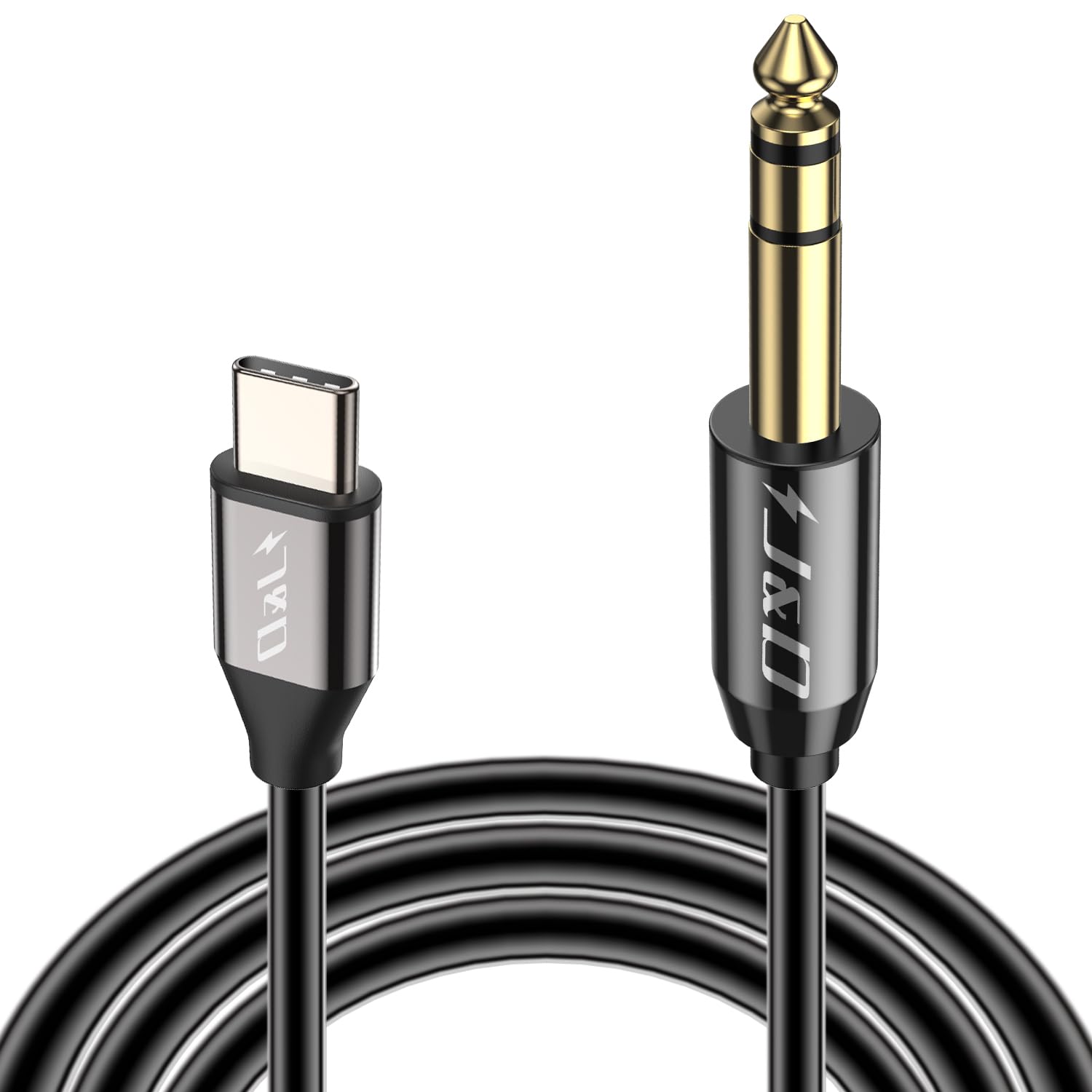 J&D USB C to 6.35mm (1/4 inch) TRS Male Audio Cable Adapter - 3.3ft Stereo Aux Jack Converter for iPhone 15/16, Galaxy S24/S23/S22 - Perfect for Guitar Amps, Studio Mixers & PA Speakers