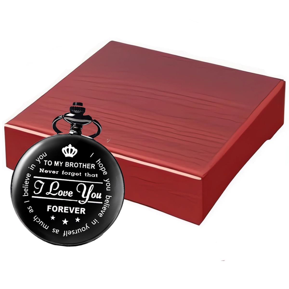 Engraved Pocket Watch for Men - Best Unique Gift for Brother's Birthday, Christmas & Special Occasions | Personalized Brother Gift from Sister | Vintage Style Keepsake for Graduation, Anniversary & Everyday Carry