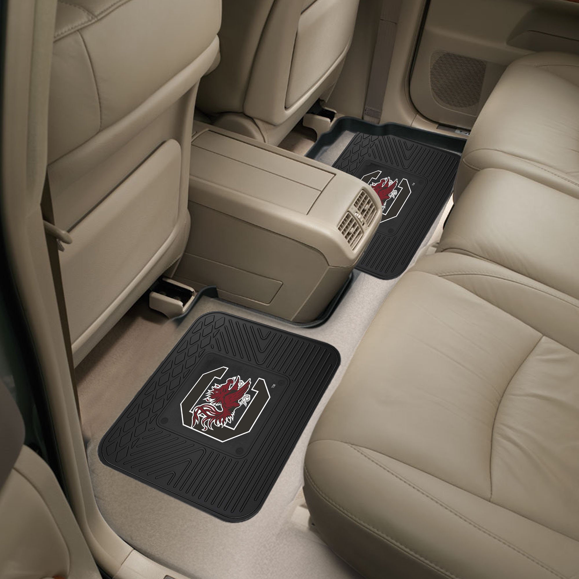 University of South Carolina Gamecocks Car Mats for Back Seat - 2-Piece Set, Non-Slip Custom Floor Mats for Cars, SUVs & Trucks - Perfect for Alumni, Fans & Game Day Tailgating