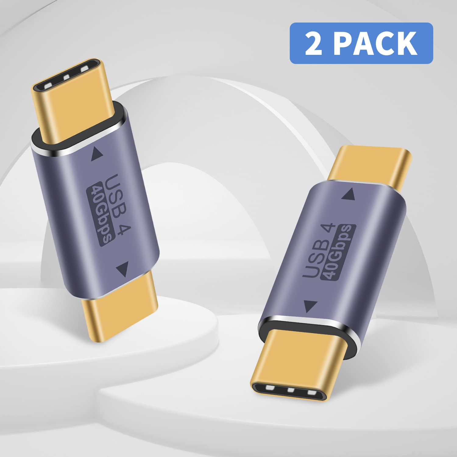 Duttek USB C Male to Male Adapter 40Gbps - High Speed USB Type C Adapter for 8K@60Hz Video & 100W Fast Charging - Thunderbolt 3/4 Compatible - Perfect for MacBook Pro, iPad Pro, and Gaming Laptops (2 Pack)