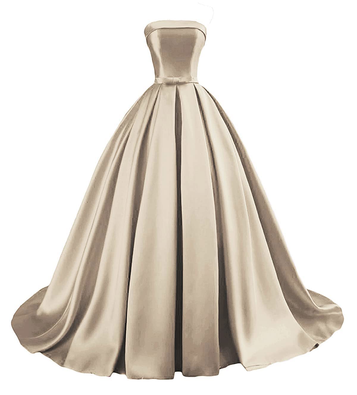ROOALOSLEE Women's Strapless Ball Gown Satin Prom Dress - Long Formal Evening Gown for Homecoming, Wedding, Pageant & Special Occasions