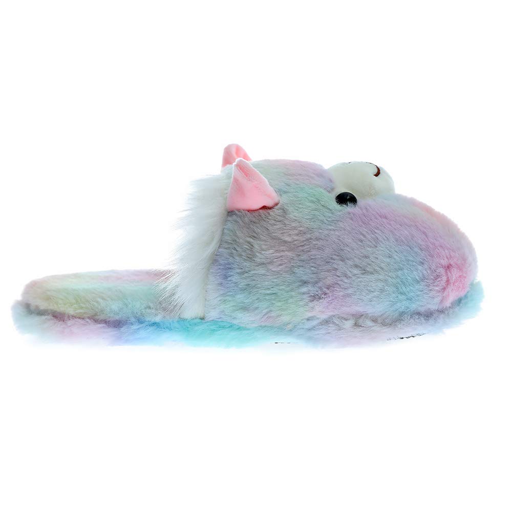 Cute Unicorn Stuffed Animal Slippers | Soft Rainbow Llama Plush House Shoes | Warm Alpaca Fuzzy Slippers for Women & Girls | Cozy Indoor Footwear for Lounge, Bedroom & Gift Giving