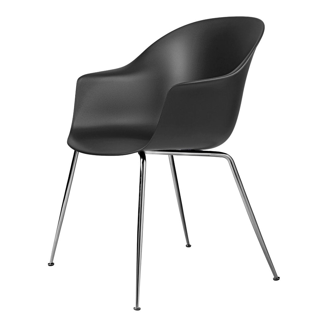 Modern Bat Dining Chair with Conic Base - Unupholstered Wooden Seat - Perfect for Kitchen, Dining Room & Restaurant Decor