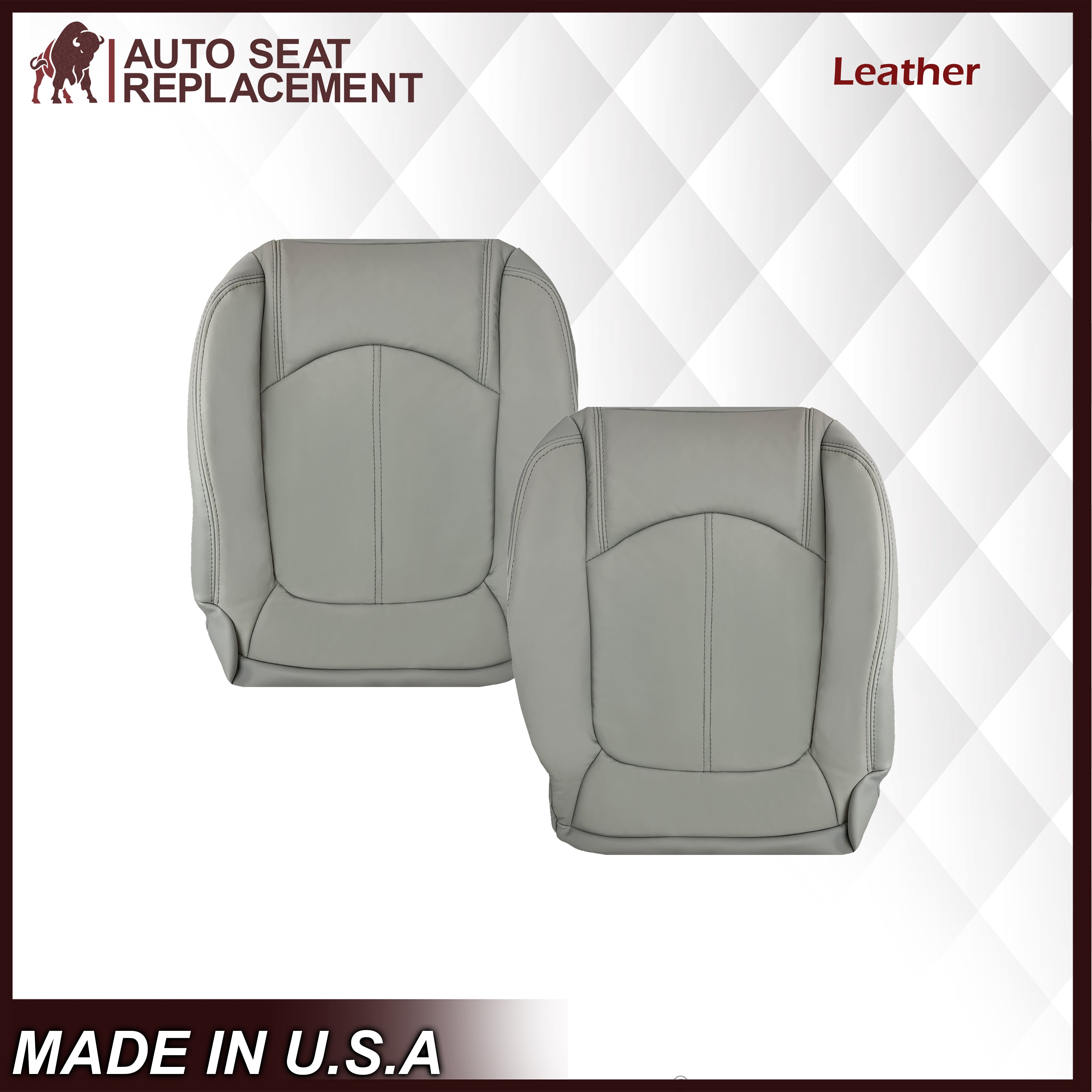 2007-2012 GMC Acadia SLT Custom Fit Seat Covers - Premium Leather or Vinyl Options in Gray | Perfect for Road Trips & Daily Commutes