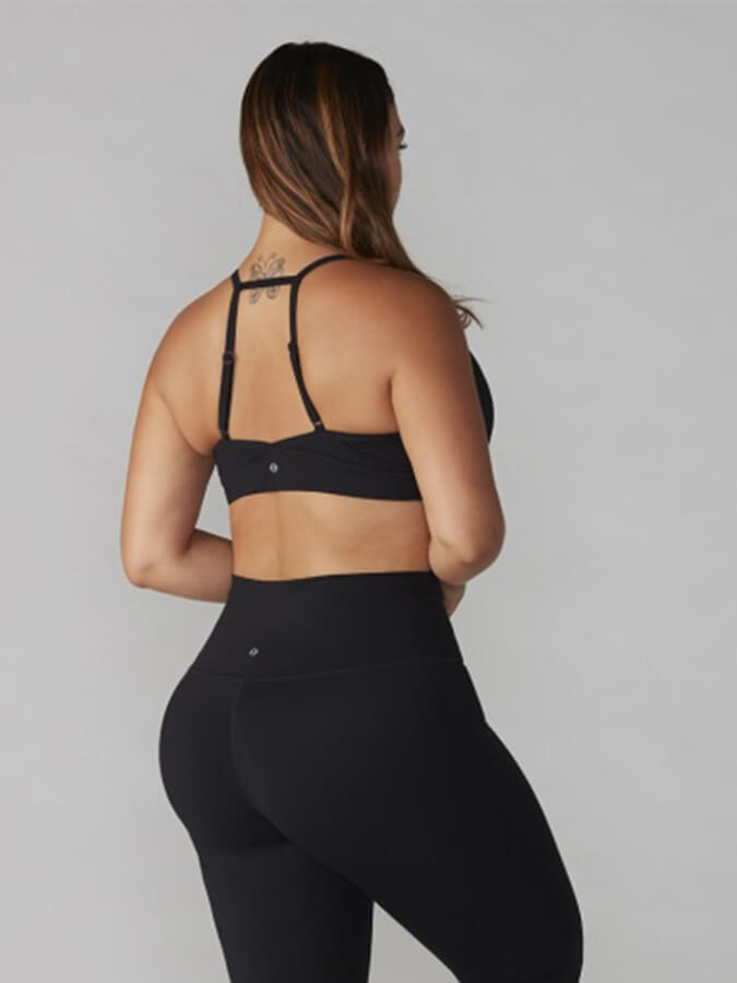 Tavi Adjustable Studio Women's Sports Bra - High Support Workout Top for Running, Yoga & Gym - Breathable Comfort in Ebony Black