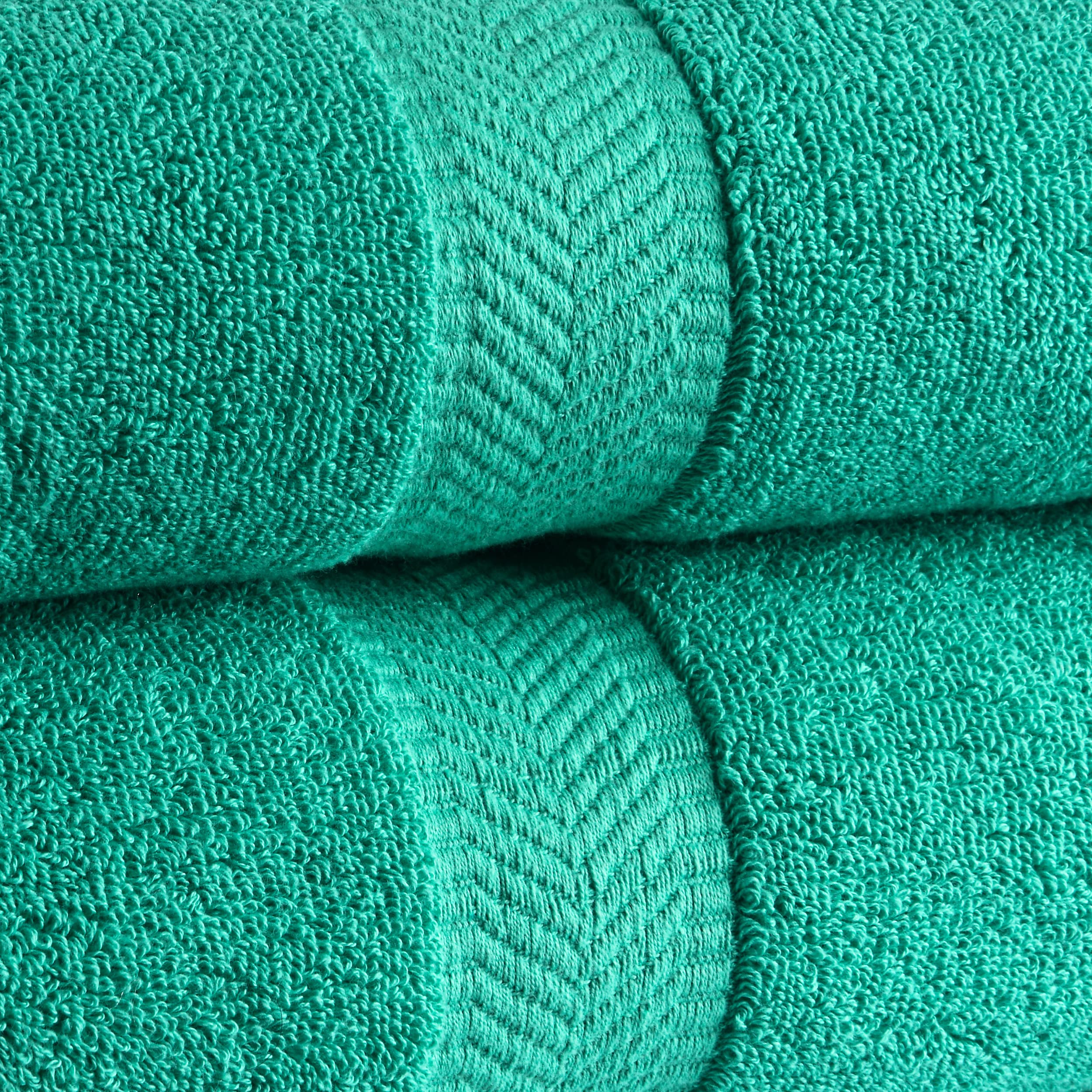 Premium Terry Cotton Bath Towel Set of 2 - Ultra Soft & Absorbent Shower Towels for Bath, Spa & Gym - Family Size Luxury Bath Sheets in Turquoise Blue - Perfect for Home, Hotel & Beach Use