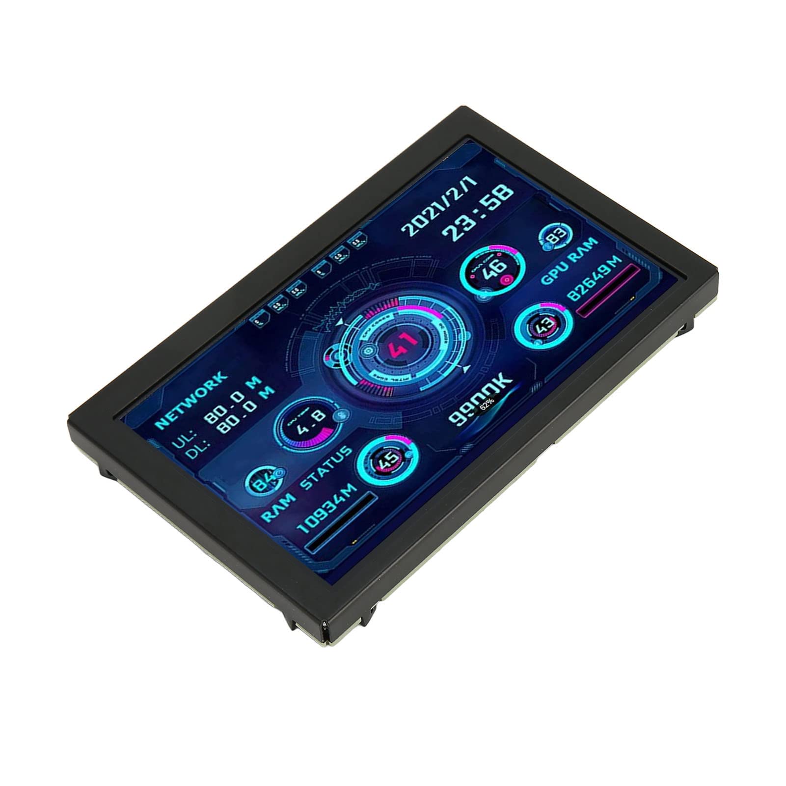 5 Inch IPS PC Temperature Monitor - 800x480 HD Display for Computer CPU/GPU Cooling System | Office & Gaming PC Setup Accessory