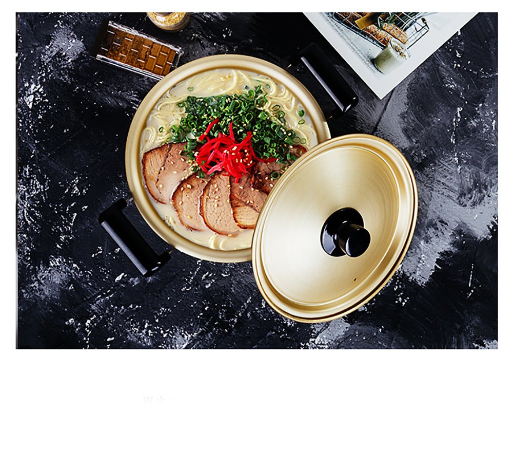 Premium Aluminum Alloy Stock Pot - 2.6 Quart Instant Noodle & Korean Soup Cooking Pot for Ramen, Stews, and Hot Pot - Durable Kitchen Cookware for Home & Restaurant Use