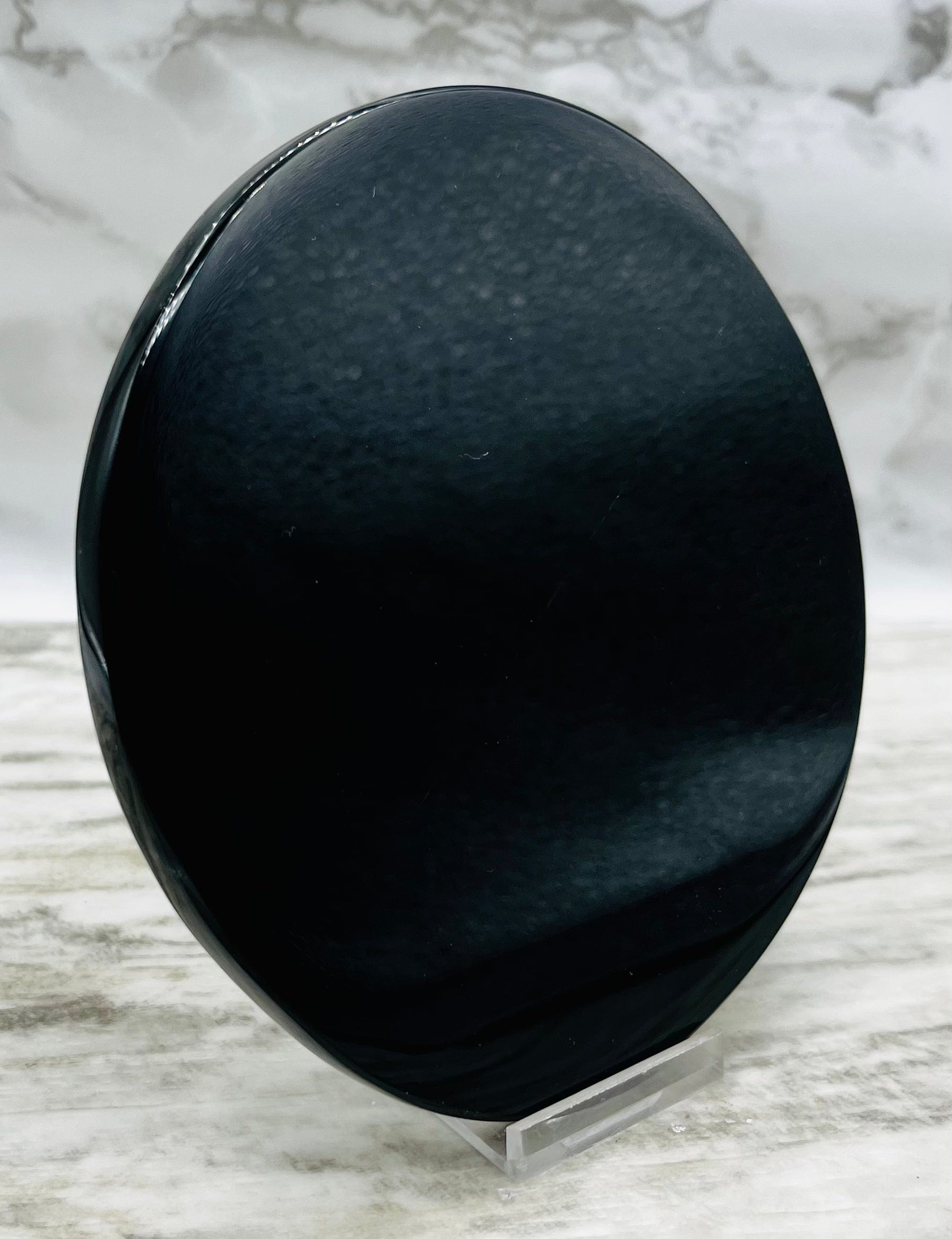 Black Obsidian Scrying Plate - Divination Mirror for Psychic Readings & Spiritual Practices | Perfect for Meditation, Energy Cleansing & Fortune Telling
