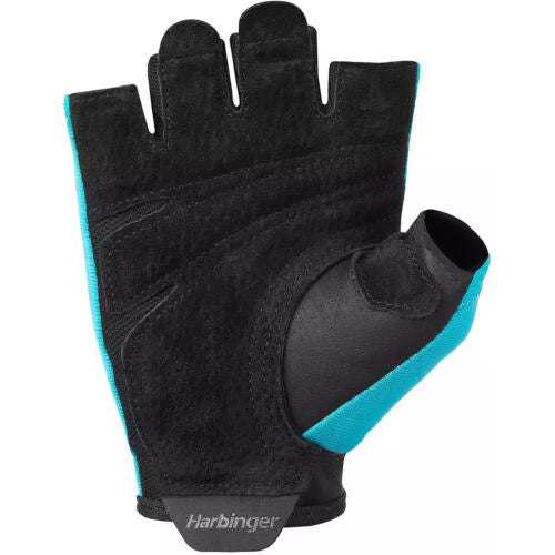 Harbinger Unisex Power Gloves 2.0 - Weightlifting & Gym Training Gloves for Men & Women - Aqua Color - Perfect for CrossFit, Powerlifting & Strength Training