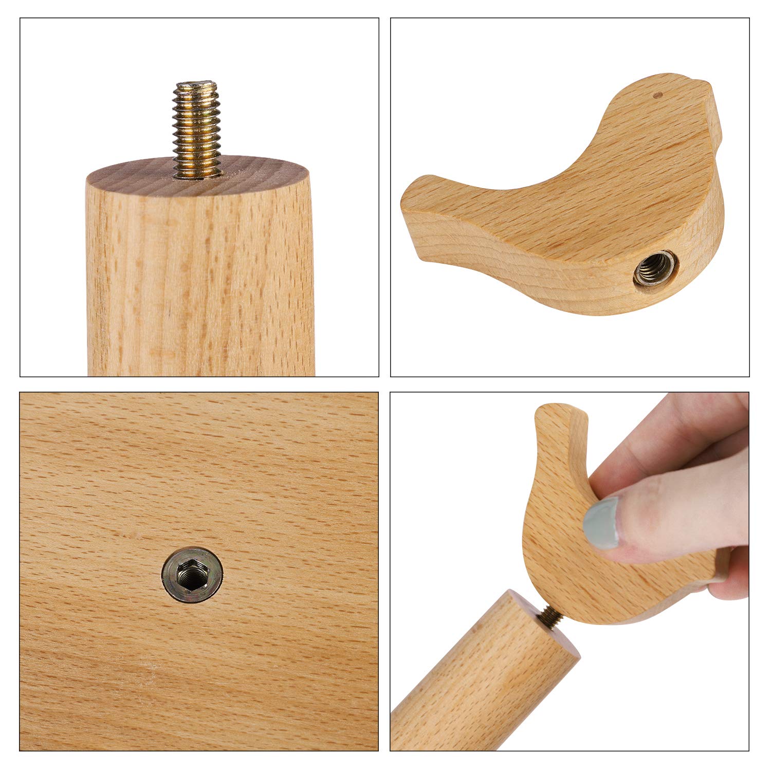 Wooden Paper Towel Holder - Vertical Countertop Tissue Roll Dispenser Stand Organizer for Kitchen, Bathroom, Living Room, Bedroom, Dorm & Office - Perfect for Hand Towels, Napkins and Decorative Storage