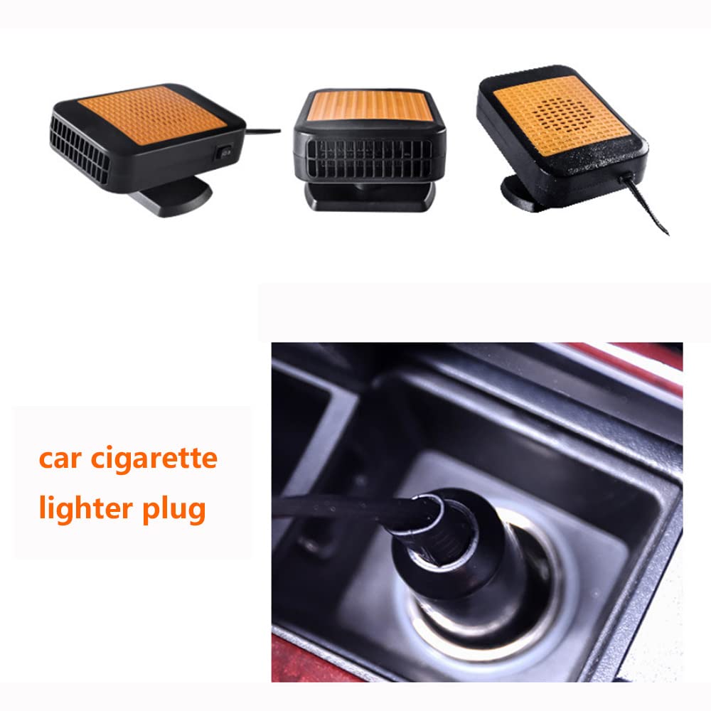 12V 150W Portable Car Heater & Cooling Fan - 2-in-1 Electric Heater for Winter & Summer - 360° Rotatable for Windshield Defrosting & Defogging - Perfect for Road Trips & Emergency Car Use