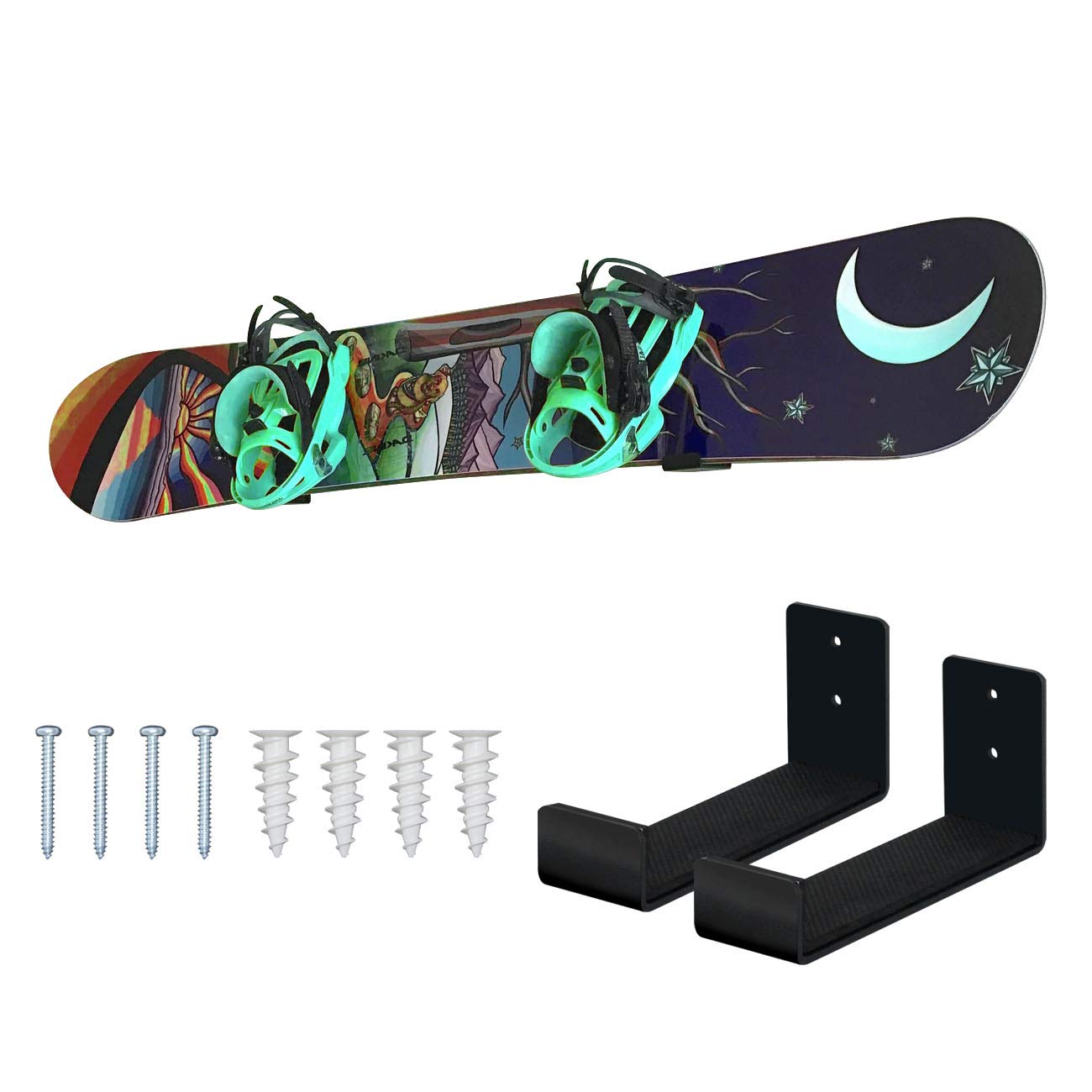 Premium Solid Aluminum Snowboard Rack & Ski Wall Mount - Heavy Duty Snowboard Storage for Home, Garage, or Shop | Perfect for Organizing Winter Sports Gear and Displaying Your Collection