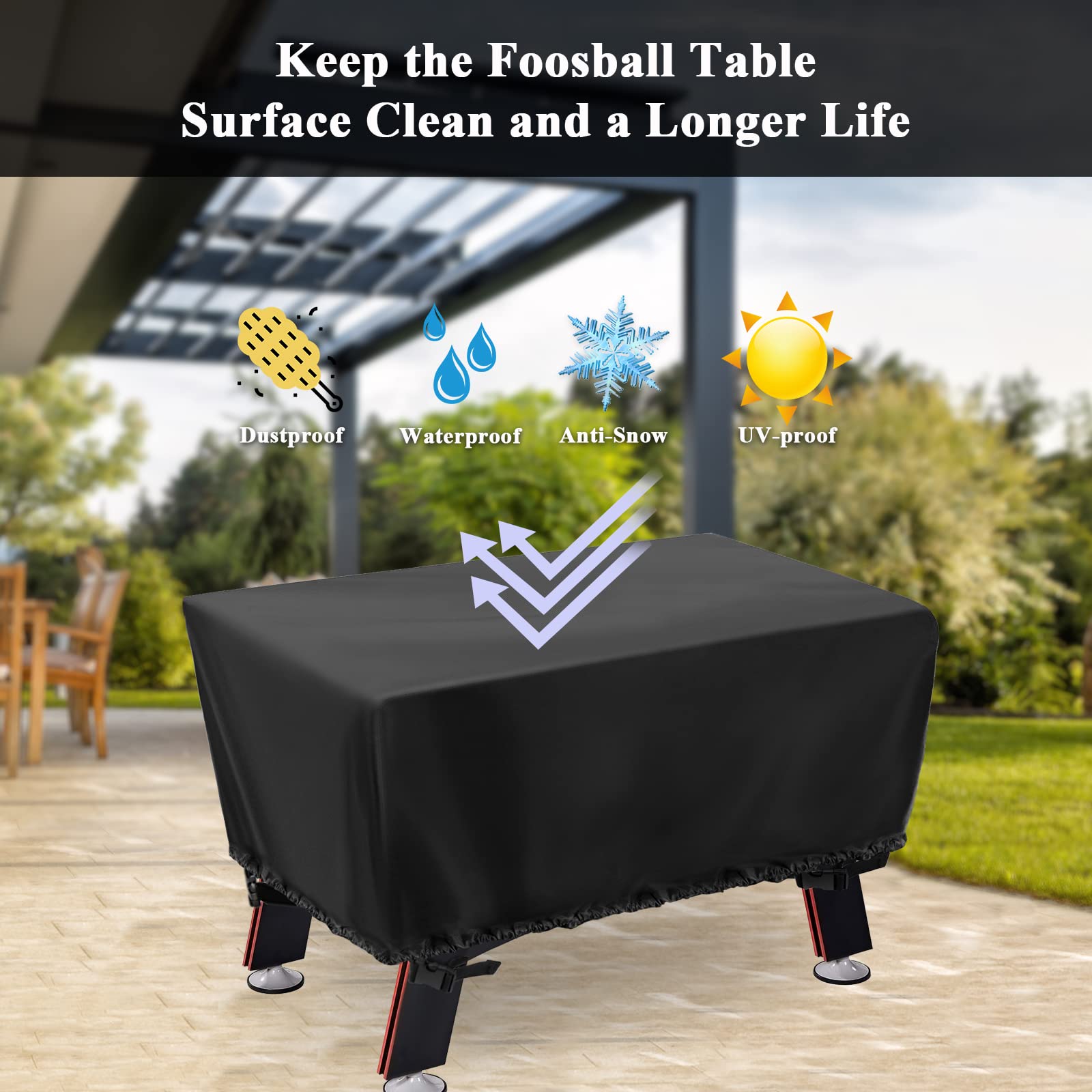 Best Waterproof Foosball Table Cover for Indoor & Outdoor Use - Durable Soccer & Football Table Protection - Perfect for Game Rooms, Patios, and Basements